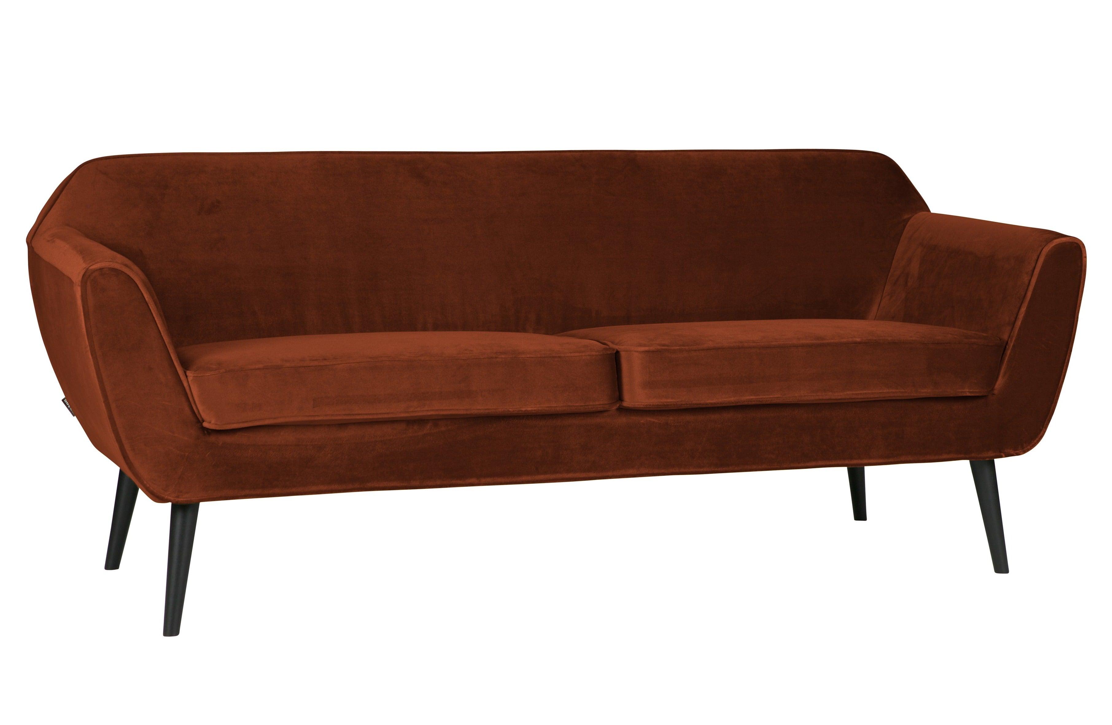 Sofa aksamitna 2,5-osobowa ROCCO terracotta Woood    Eye on Design