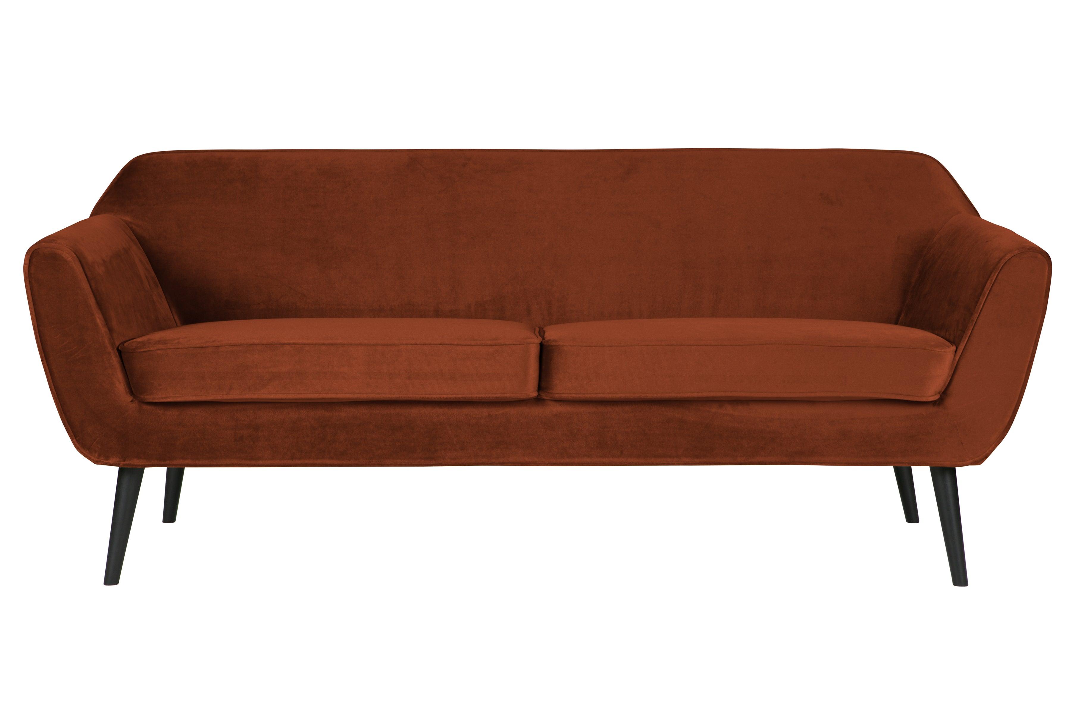 Sofa aksamitna 2,5-osobowa ROCCO terracotta Woood    Eye on Design