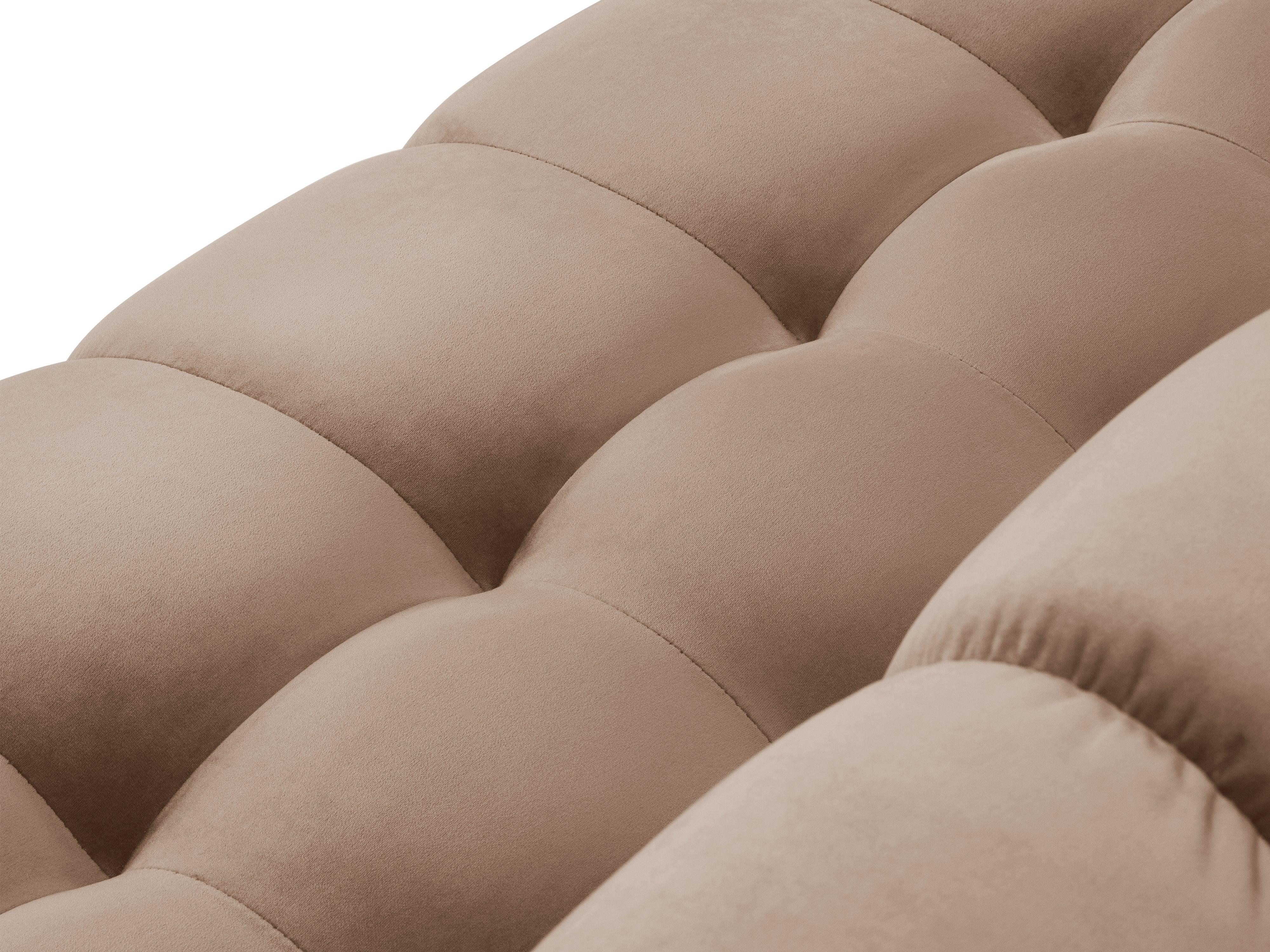 Sofa aksamitna 3-osobowa BALI beżowy z czarną podstawą Cosmopolitan Design    Eye on Design