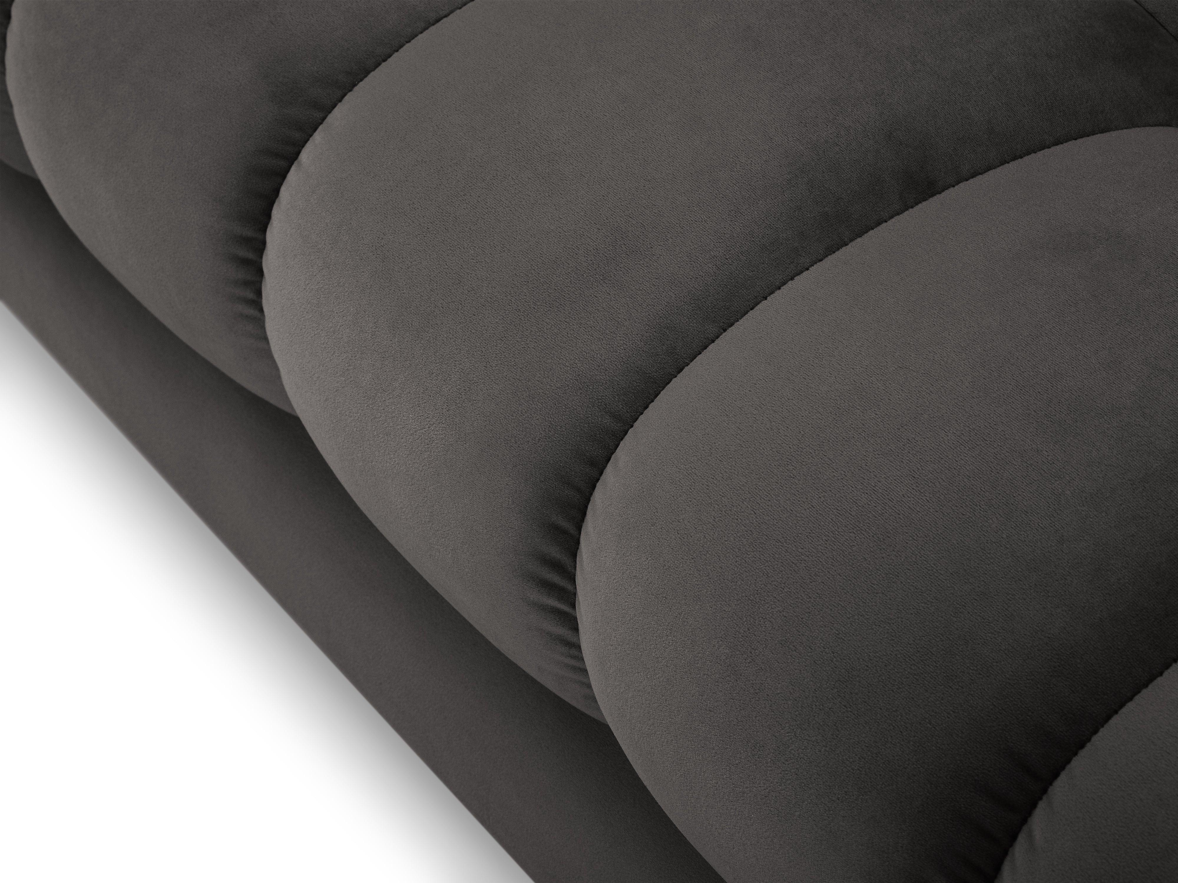 Sofa aksamitna 3-osobowa BALI ciemnoszary z czarną podstawą Cosmopolitan Design    Eye on Design