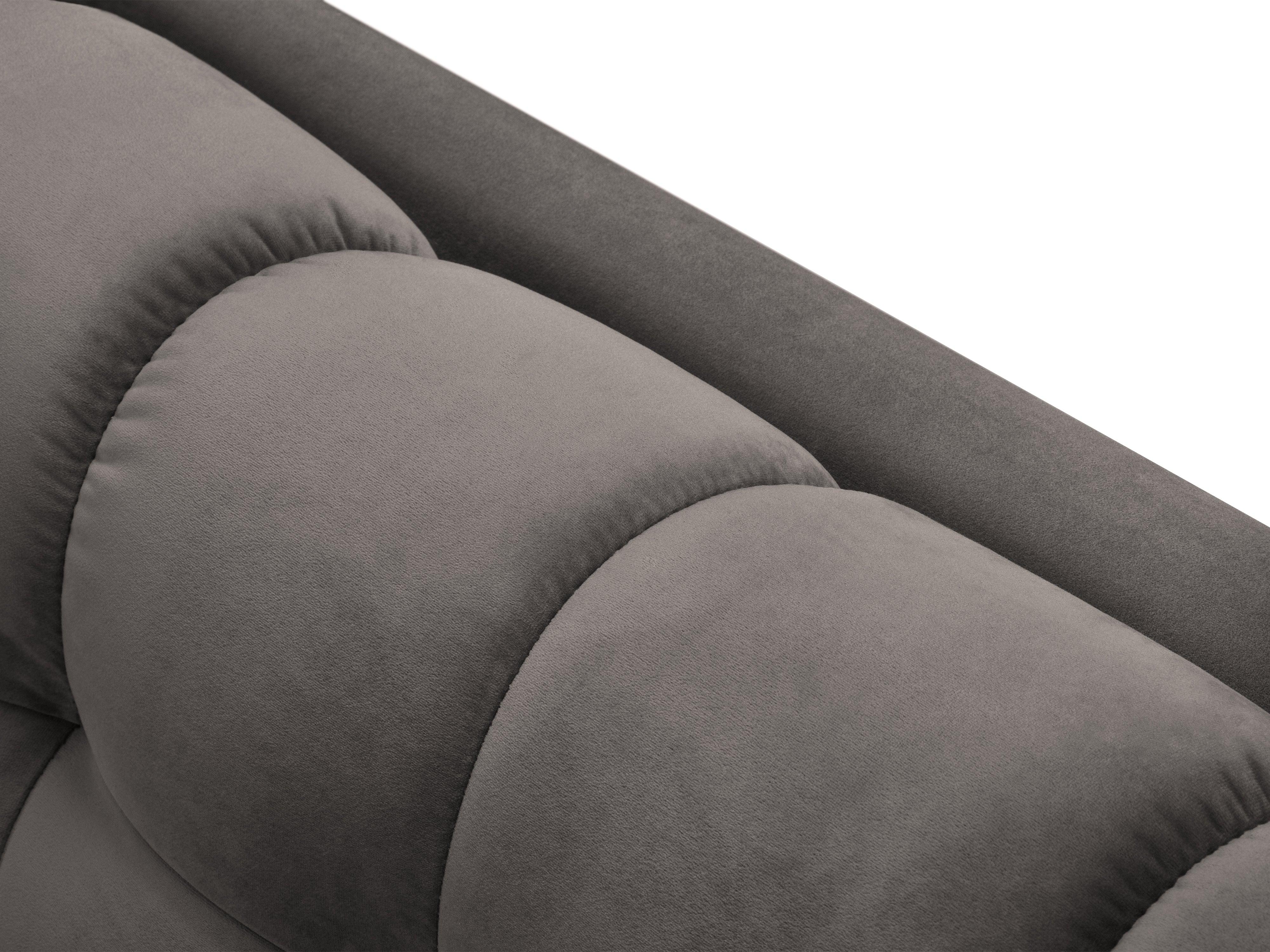 Sofa aksamitna 3-osobowa BALI jasnoszary z czarną podstawą Cosmopolitan Design    Eye on Design