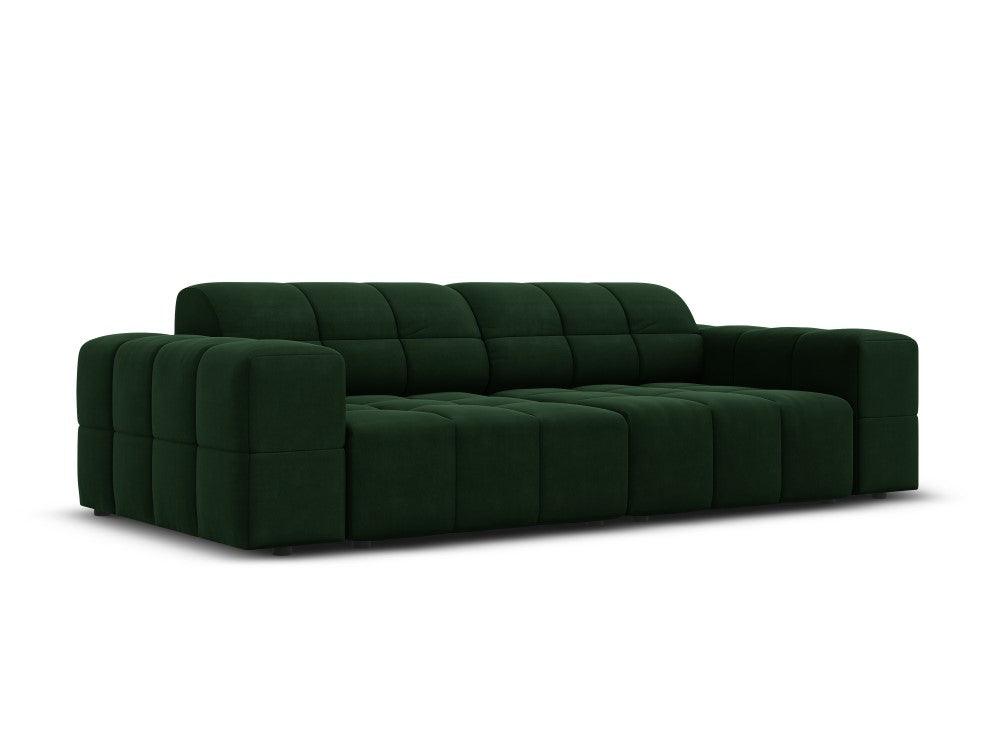 Sofa aksamitna 3-osobowa CHICAGO butelkowa zieleń Cosmopolitan Design    Eye on Design