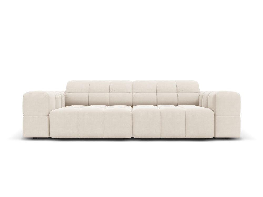 Sofa aksamitna 3-osobowa CHICAGO jasnobeżowy Cosmopolitan Design    Eye on Design