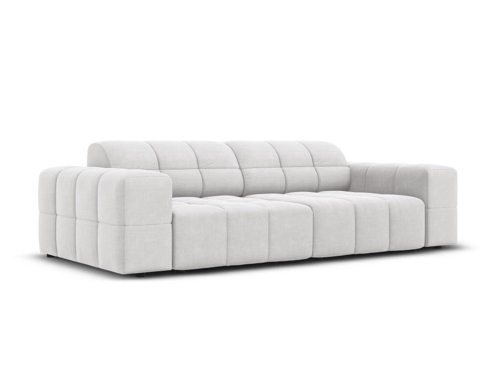 Sofa aksamitna 3-osobowa CHICAGO jasnoszary Cosmopolitan Design    Eye on Design