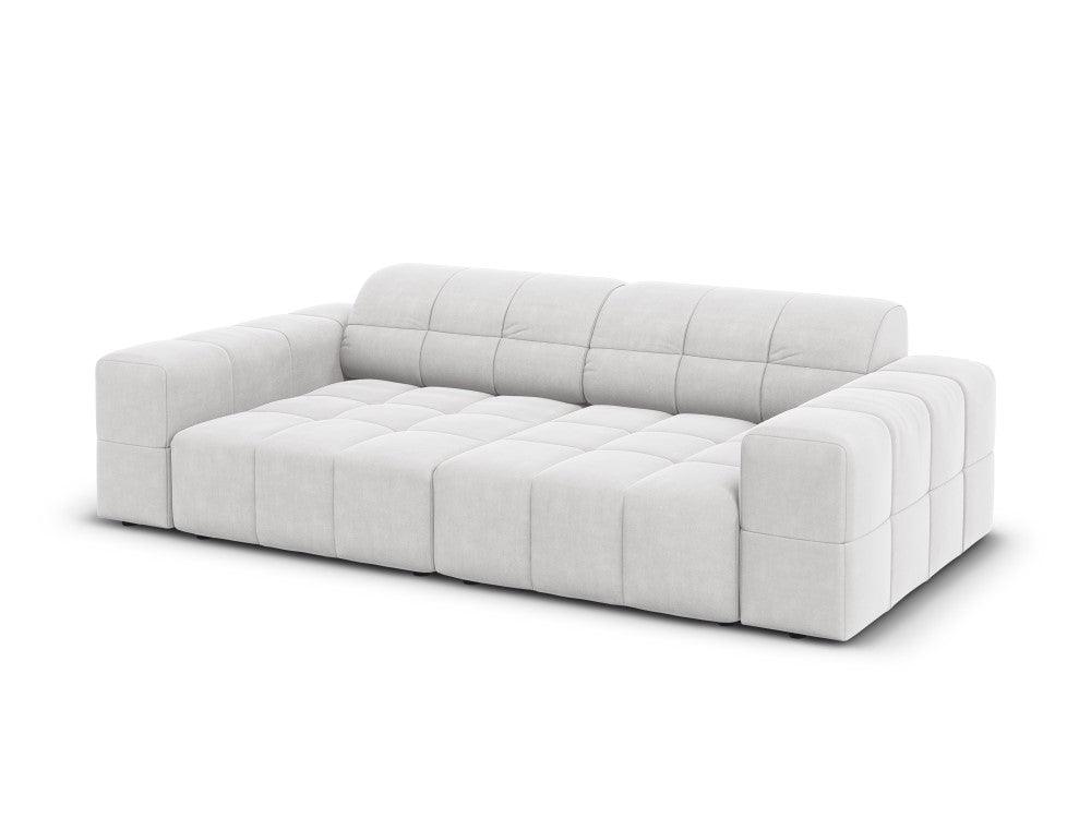 Sofa aksamitna 3-osobowa CHICAGO jasnoszary Cosmopolitan Design    Eye on Design