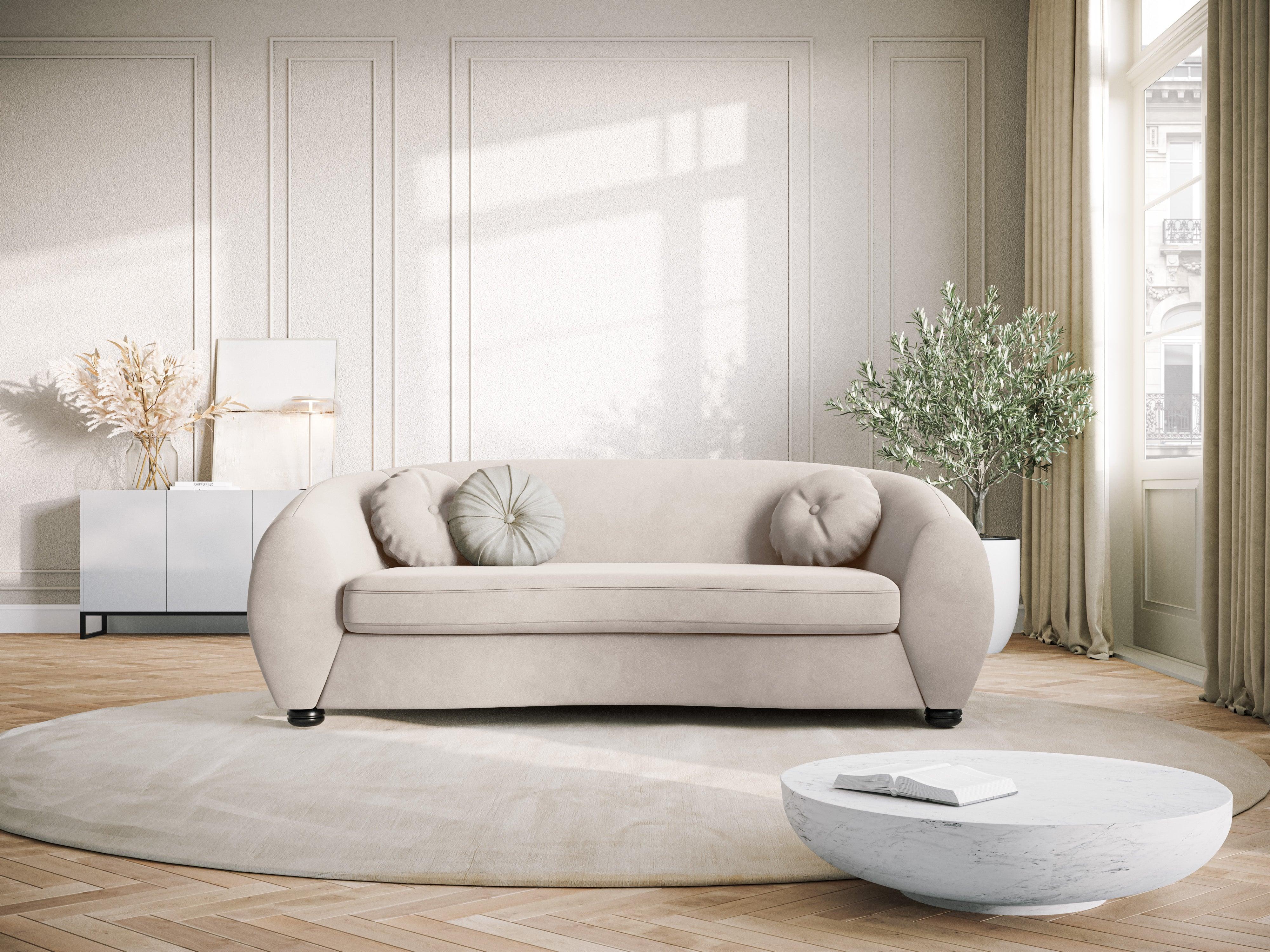 Sofa aksamitna 3-osobowa ELARA beżowy Windsor & Co    Eye on Design