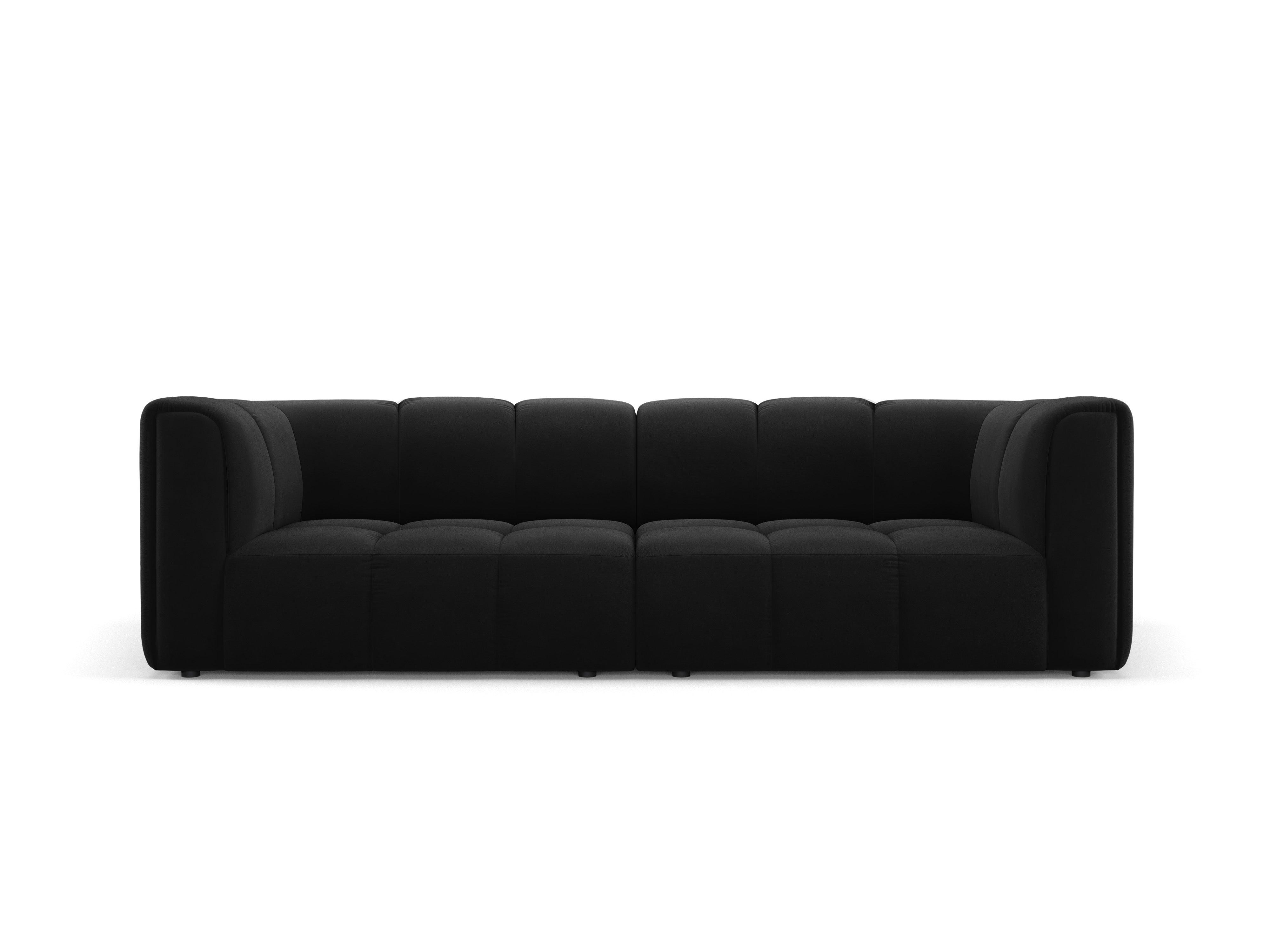 Sofa aksamitna 3-osobowa FRANCESCA czarny Milo Casa    Eye on Design