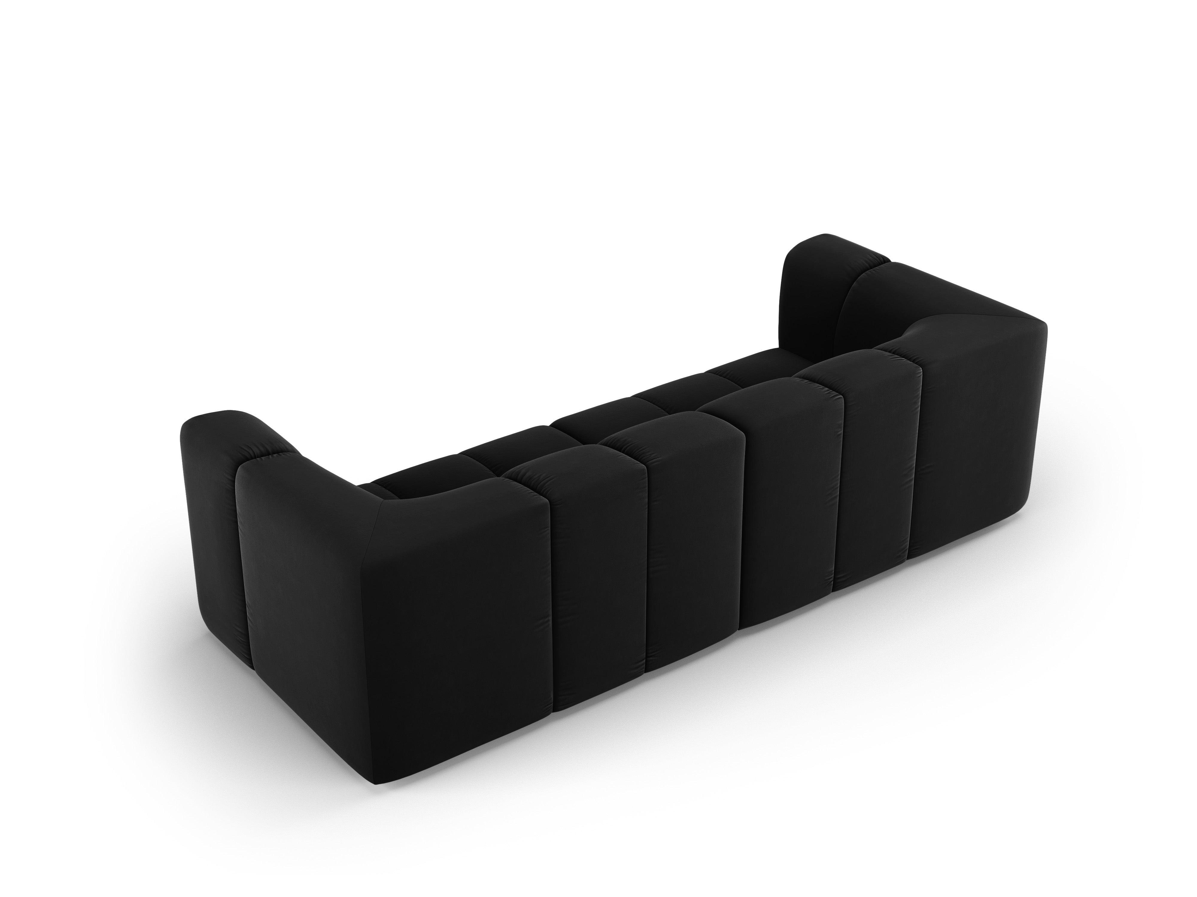 Sofa aksamitna 3-osobowa FRANCESCA czarny Milo Casa    Eye on Design