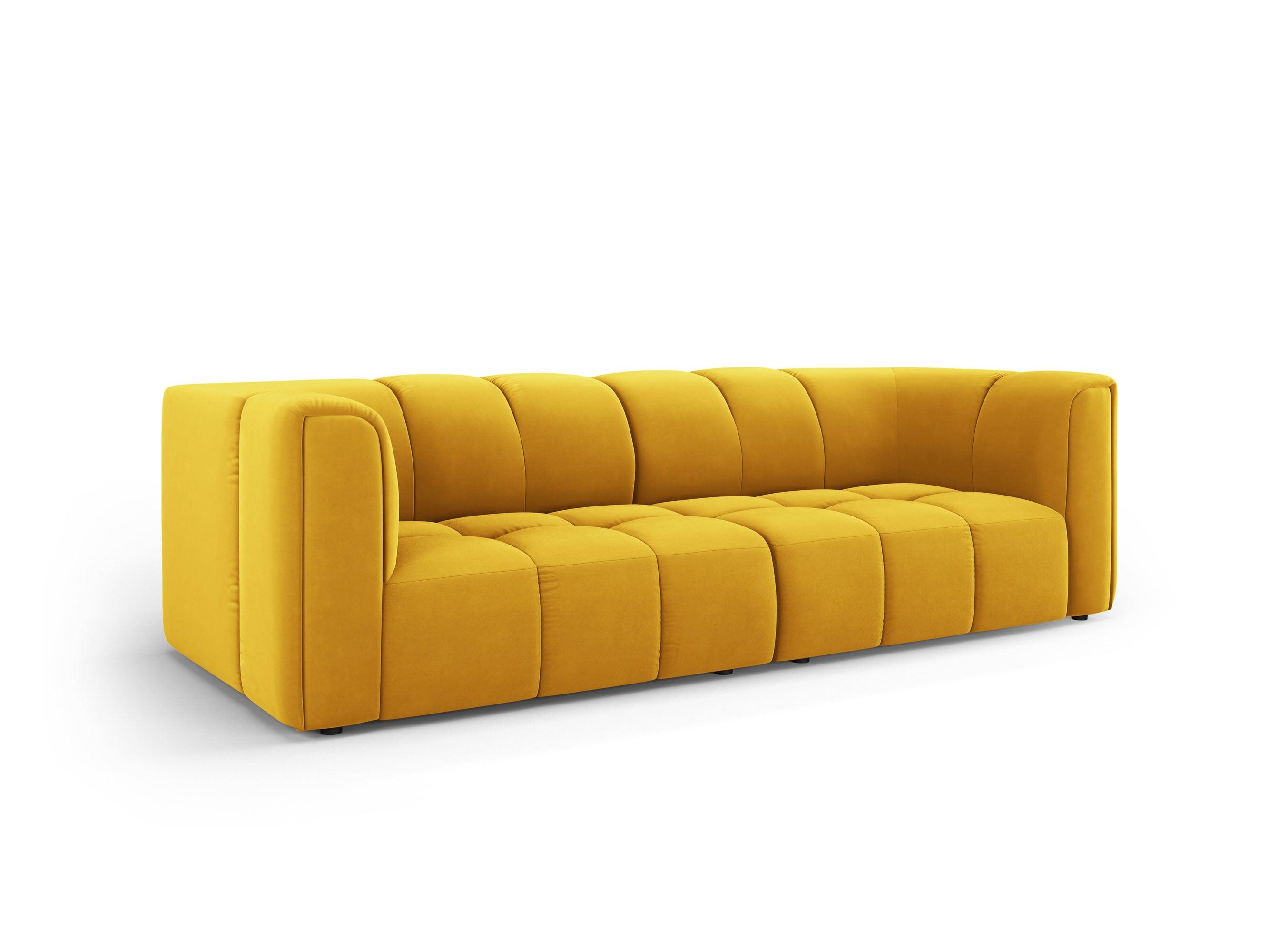 Sofa aksamitna 3-osobowa FRANCESCA żółty Milo Casa    Eye on Design