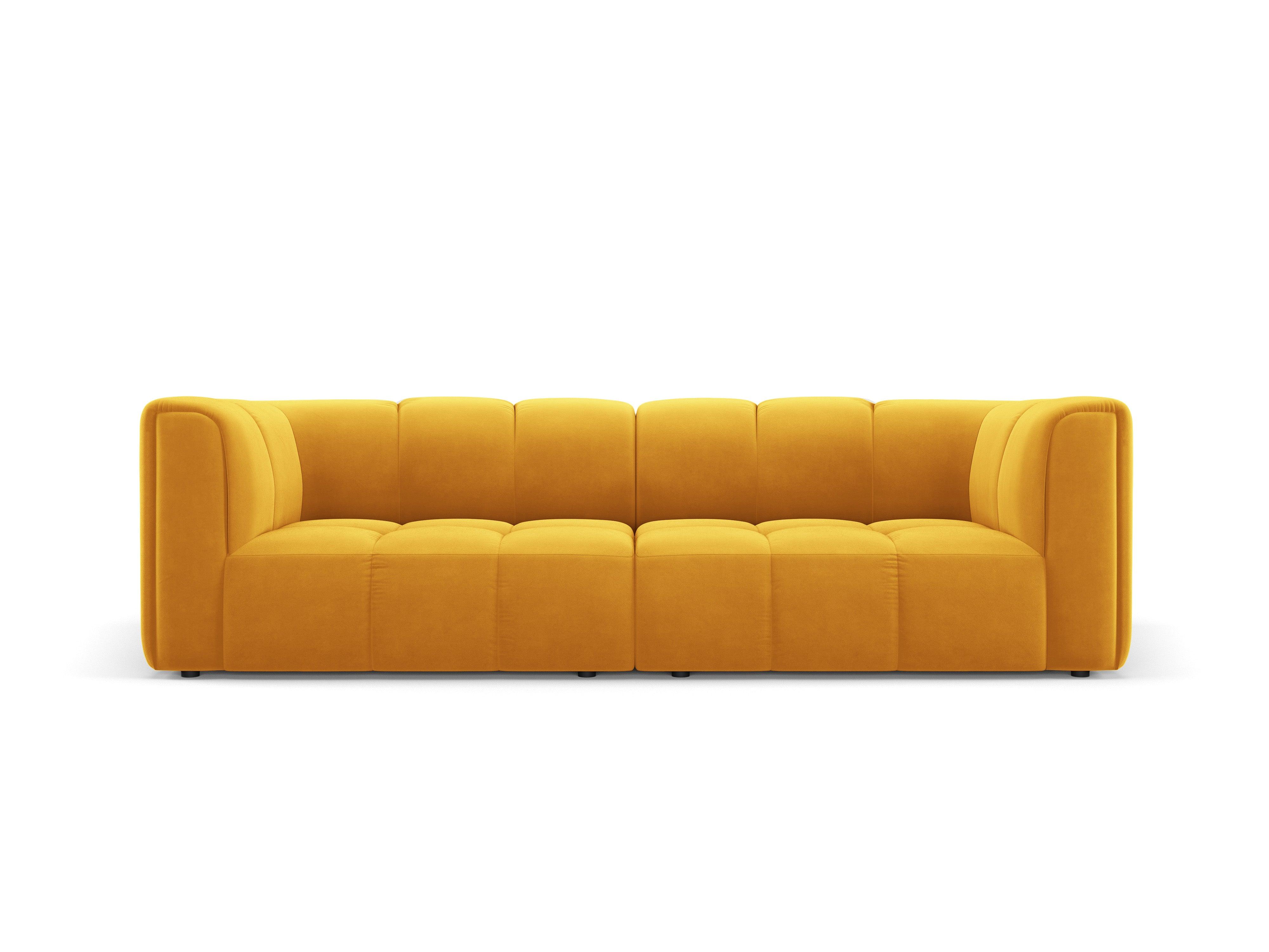 Sofa aksamitna 3-osobowa FRANCESCA żółty Milo Casa    Eye on Design