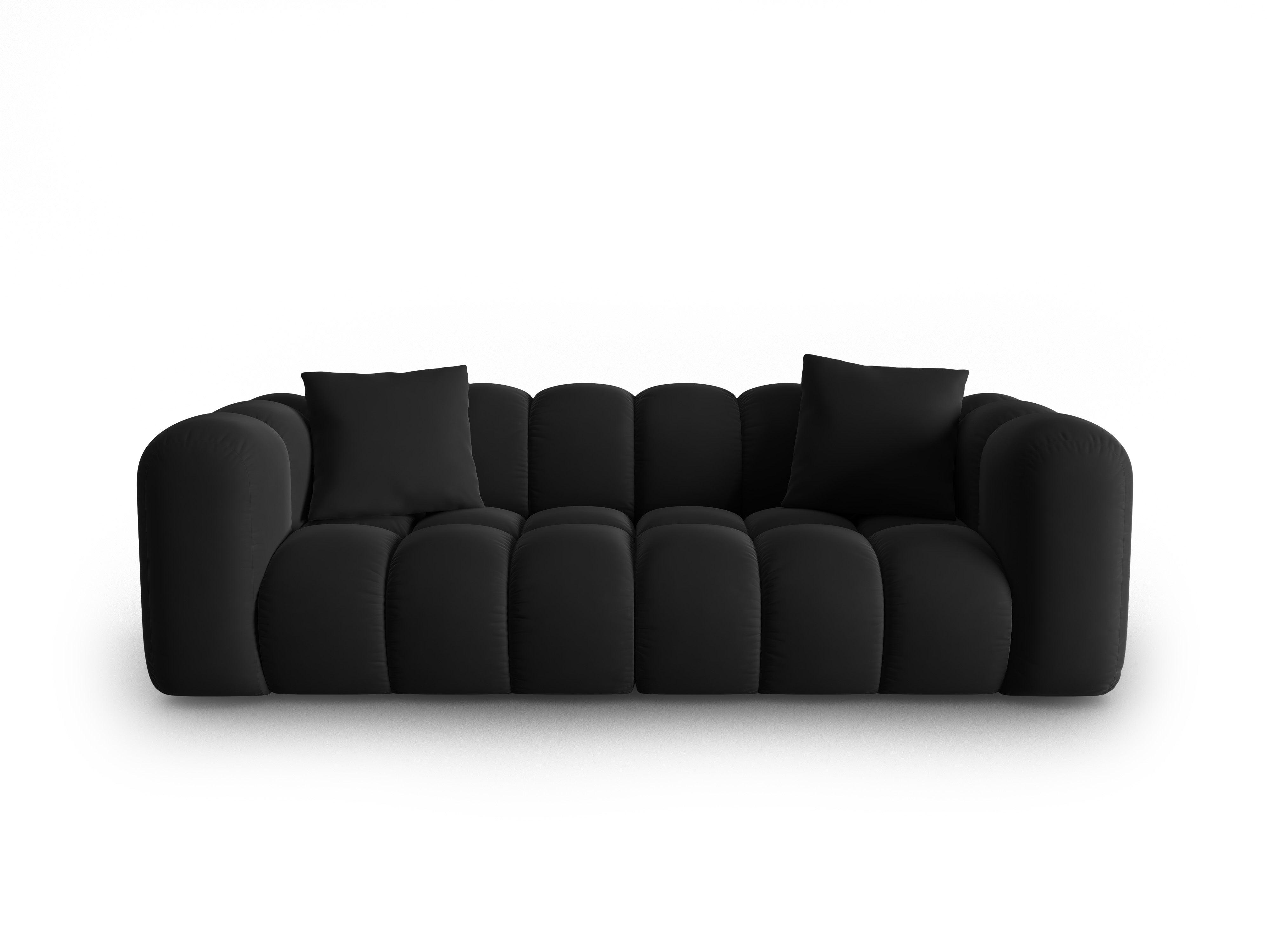 Sofa aksamitna 3-osobowa HALLEY czarny Windsor & Co    Eye on Design