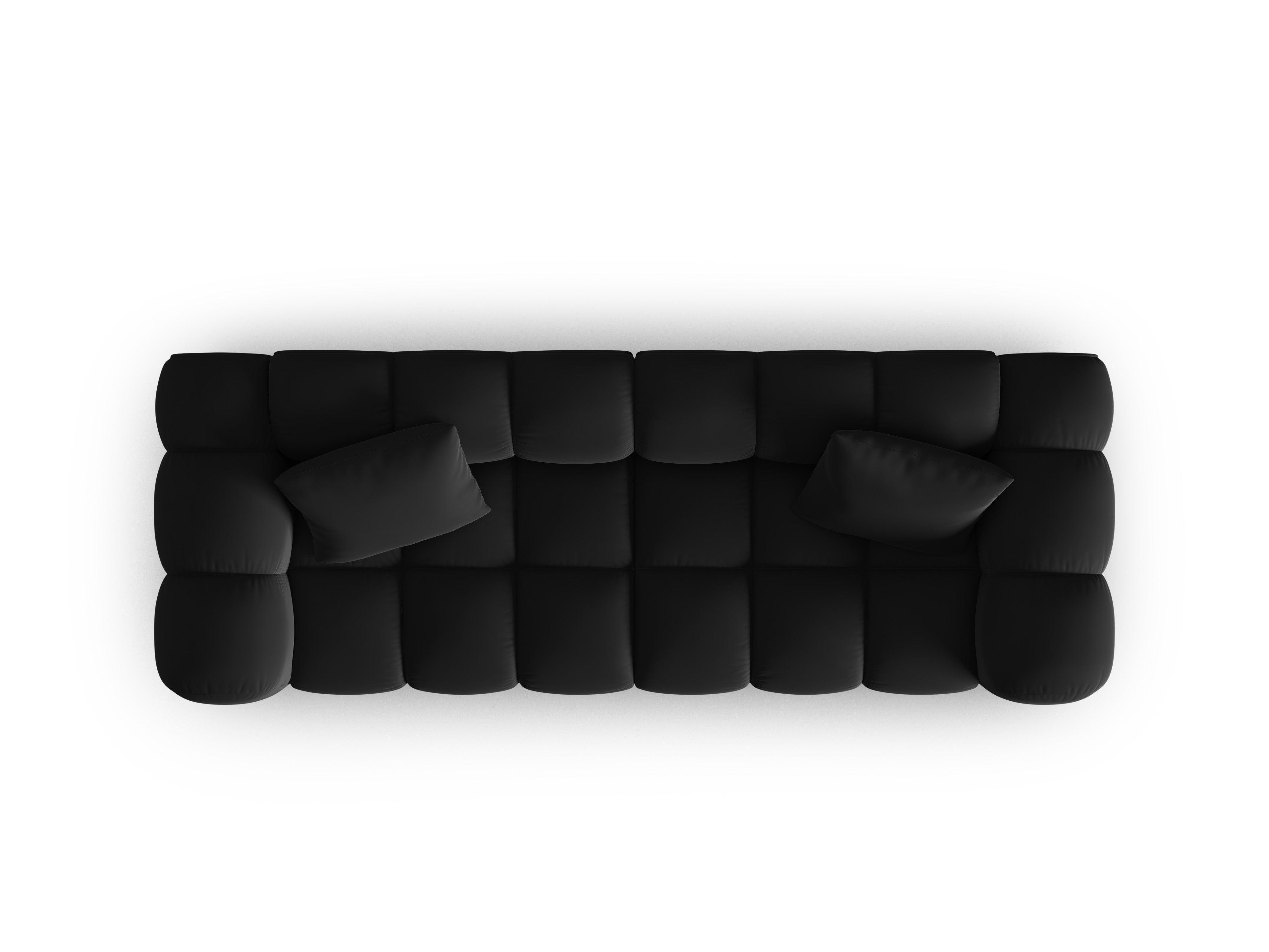 Sofa aksamitna 3-osobowa HALLEY czarny Windsor & Co    Eye on Design