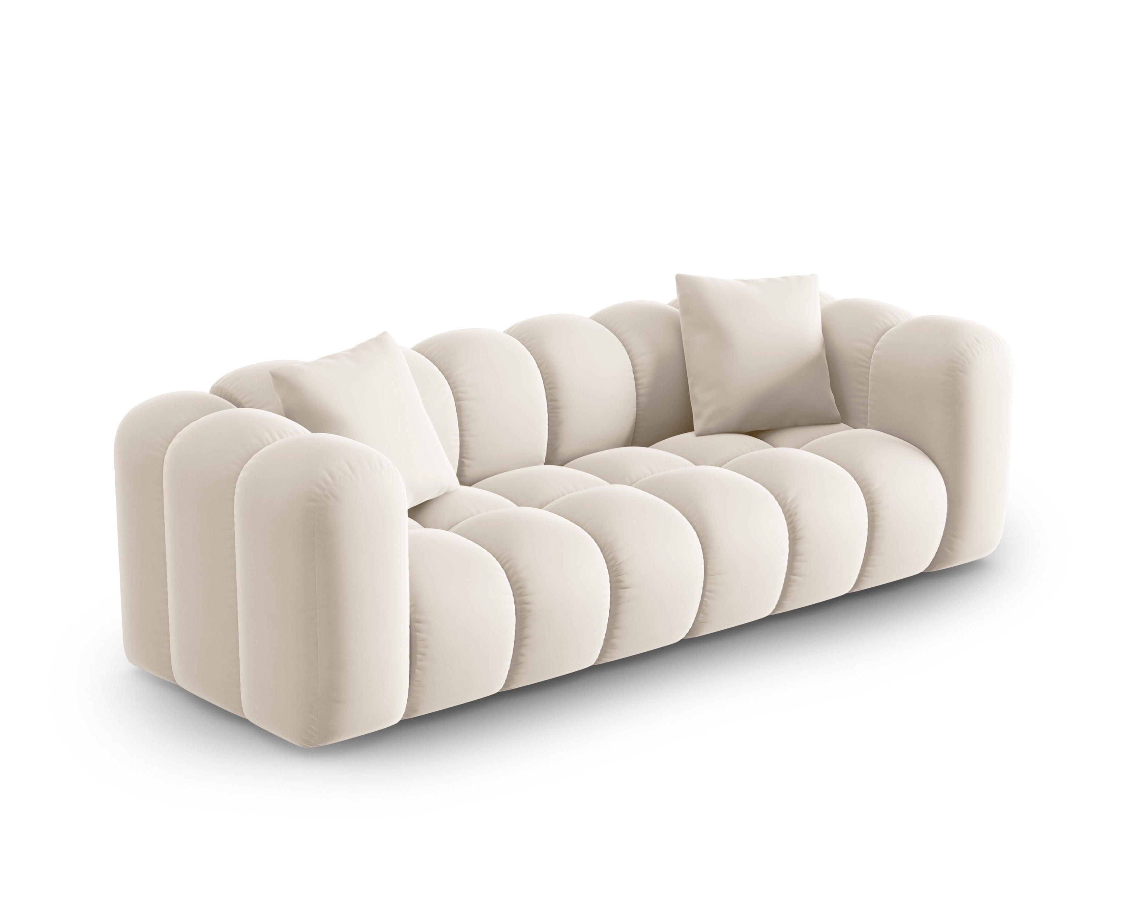 Sofa aksamitna 3-osobowa HALLEY jasnobeżowy Windsor & Co    Eye on Design