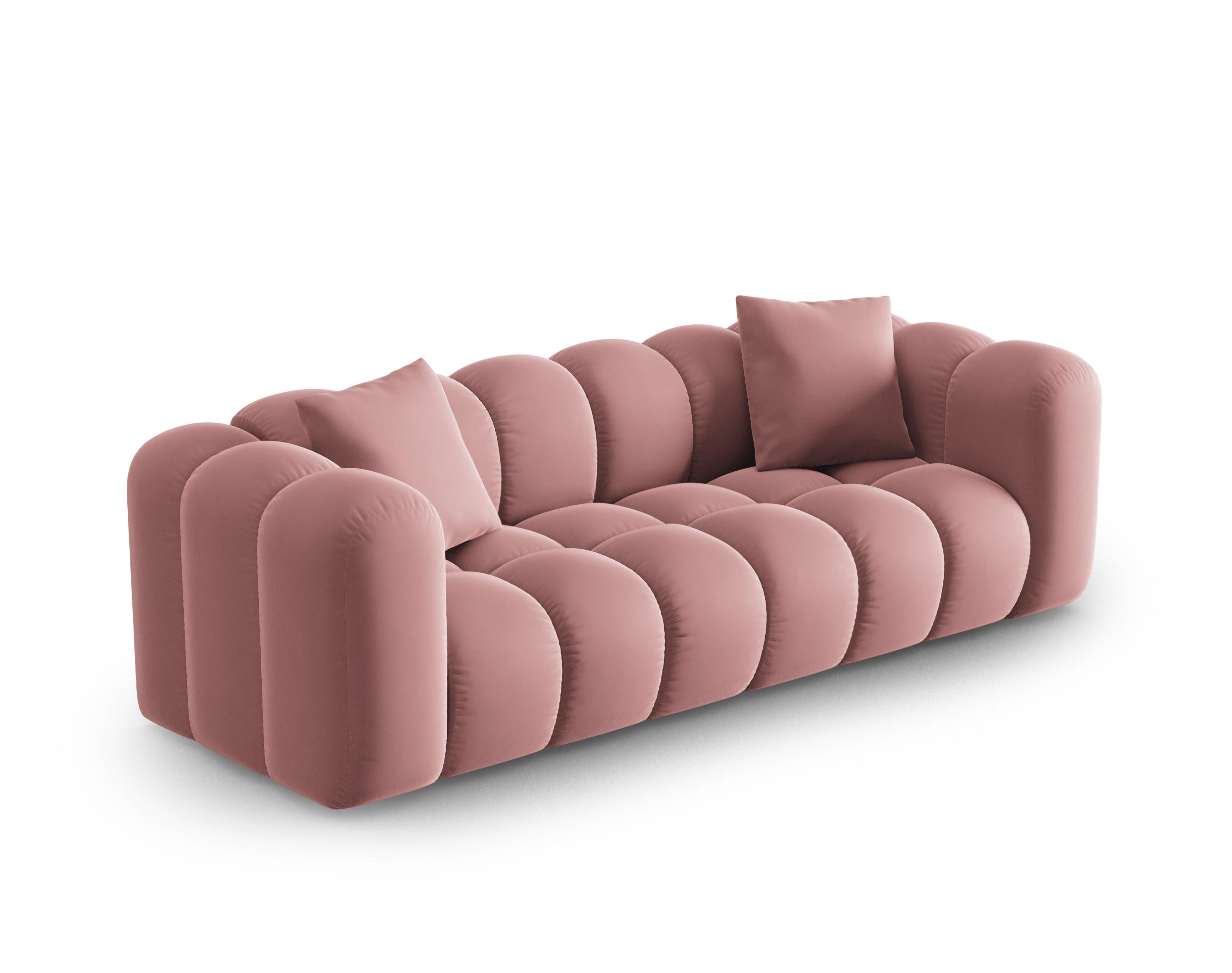 Sofa aksamitna 3-osobowa HALLEY różowy Windsor & Co    Eye on Design