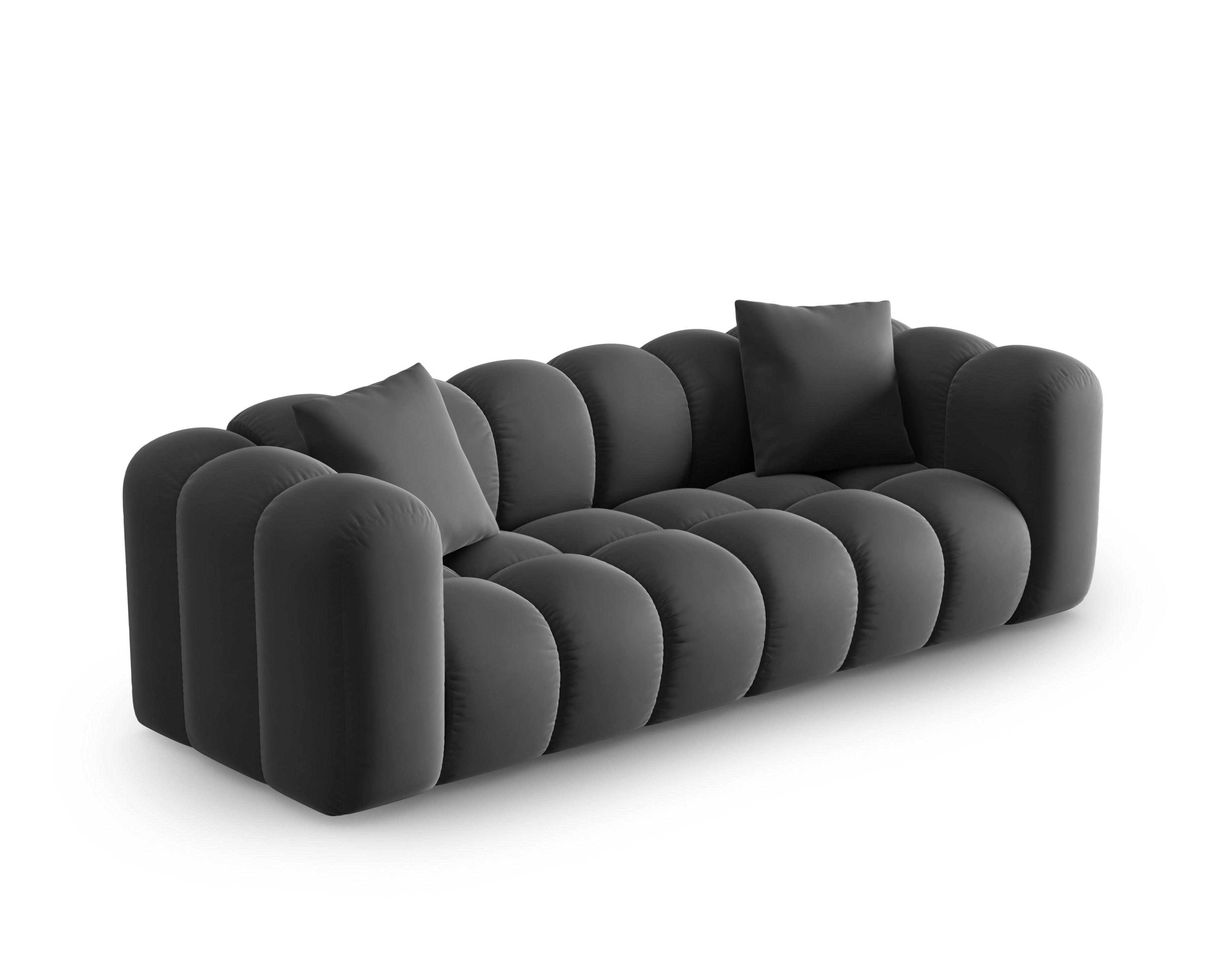 Sofa aksamitna 3-osobowa HALLEY szary Windsor & Co    Eye on Design