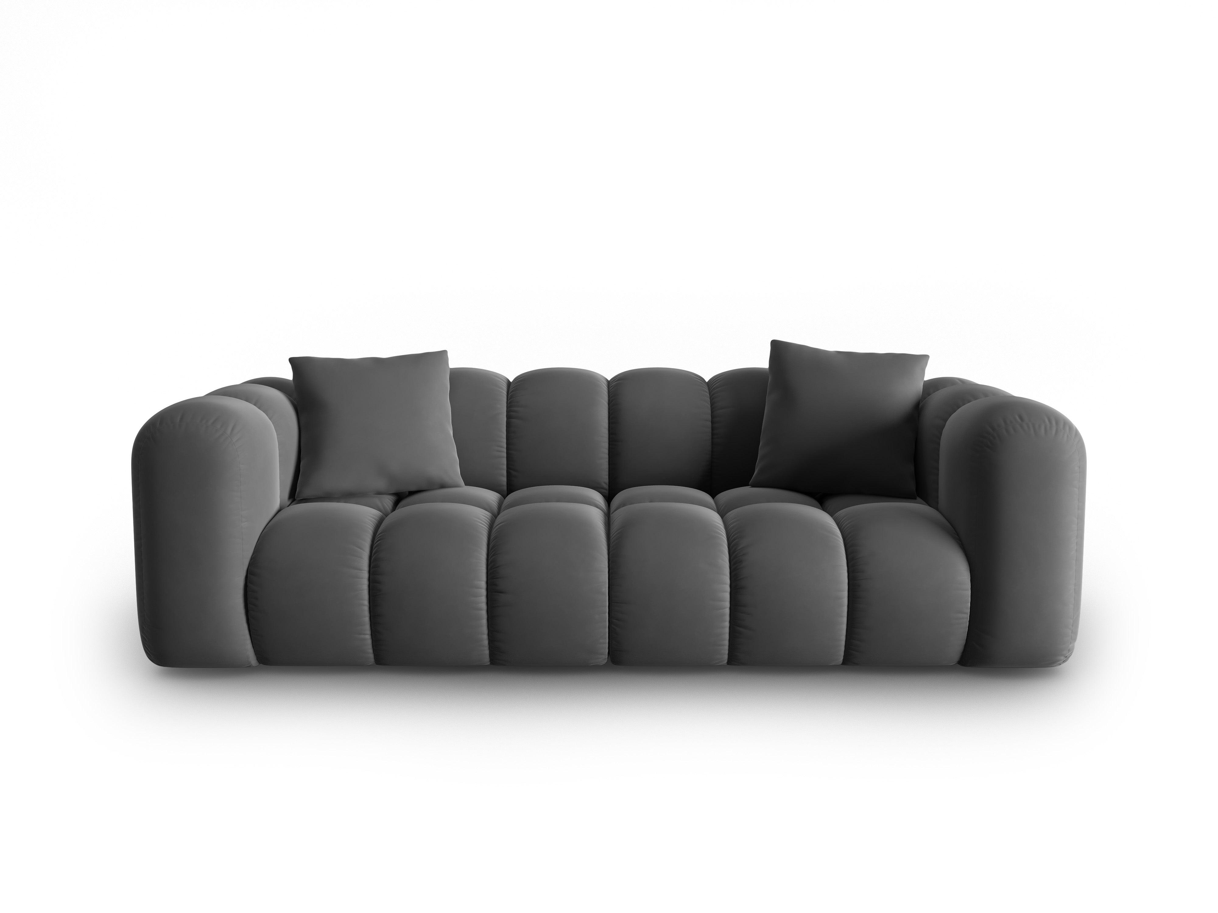 Sofa aksamitna 3-osobowa HALLEY szary Windsor & Co    Eye on Design
