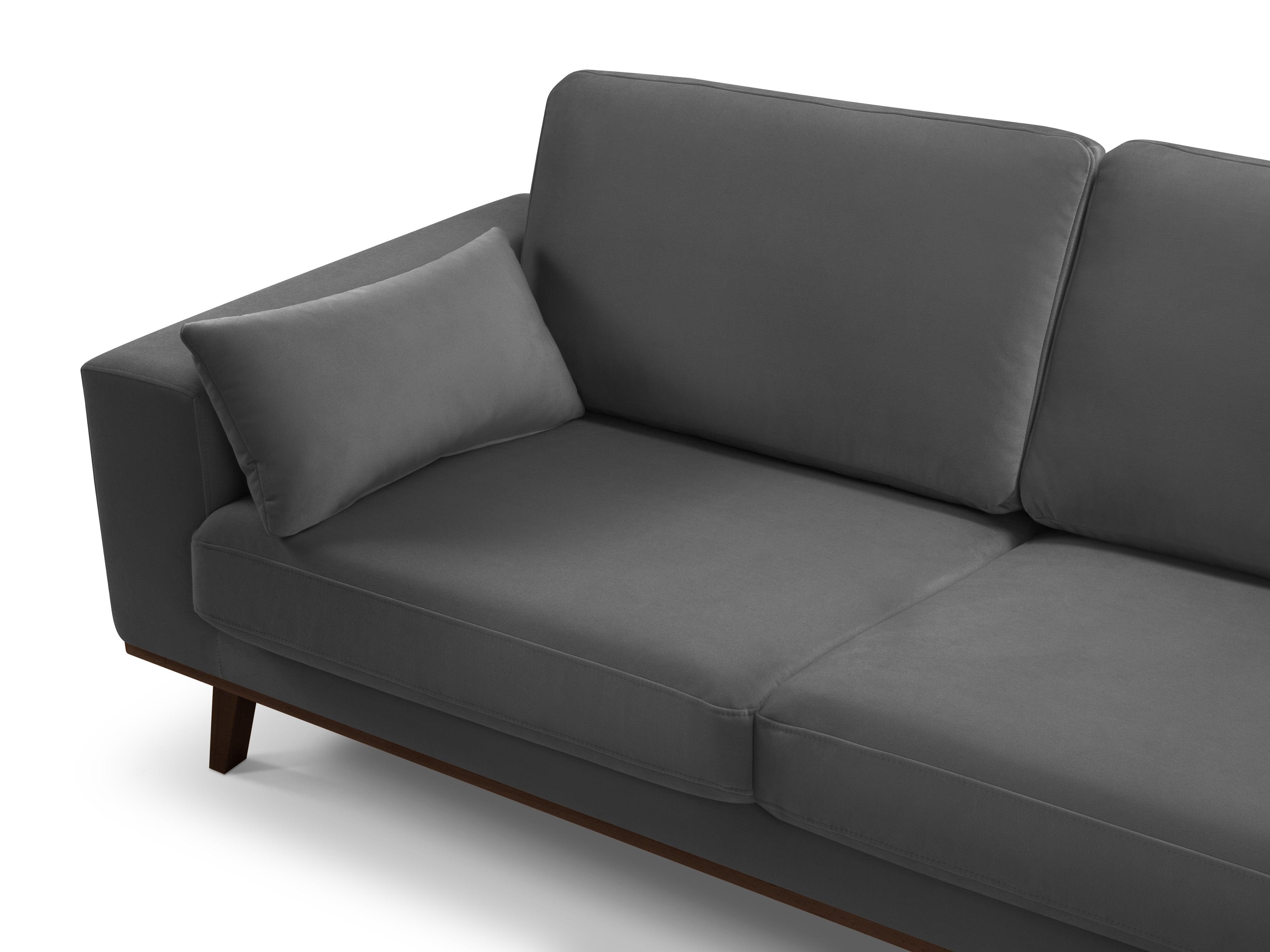 Sofa aksamitna 3-osobowa HEBE ciemnoszary Mazzini Sofas    Eye on Design