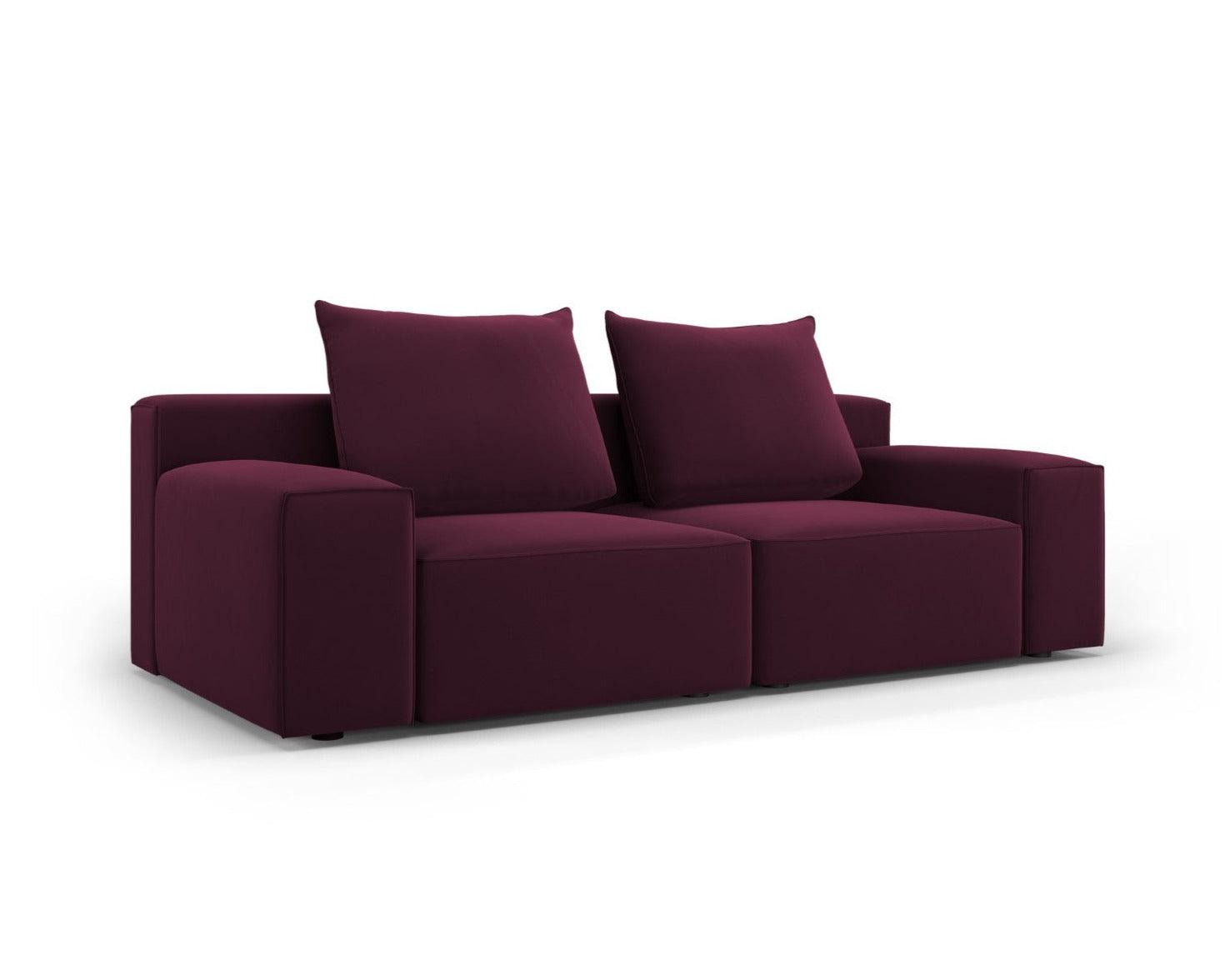 Sofa aksamitna 3-osobowa IVY burgundowy Mazzini Sofas    Eye on Design