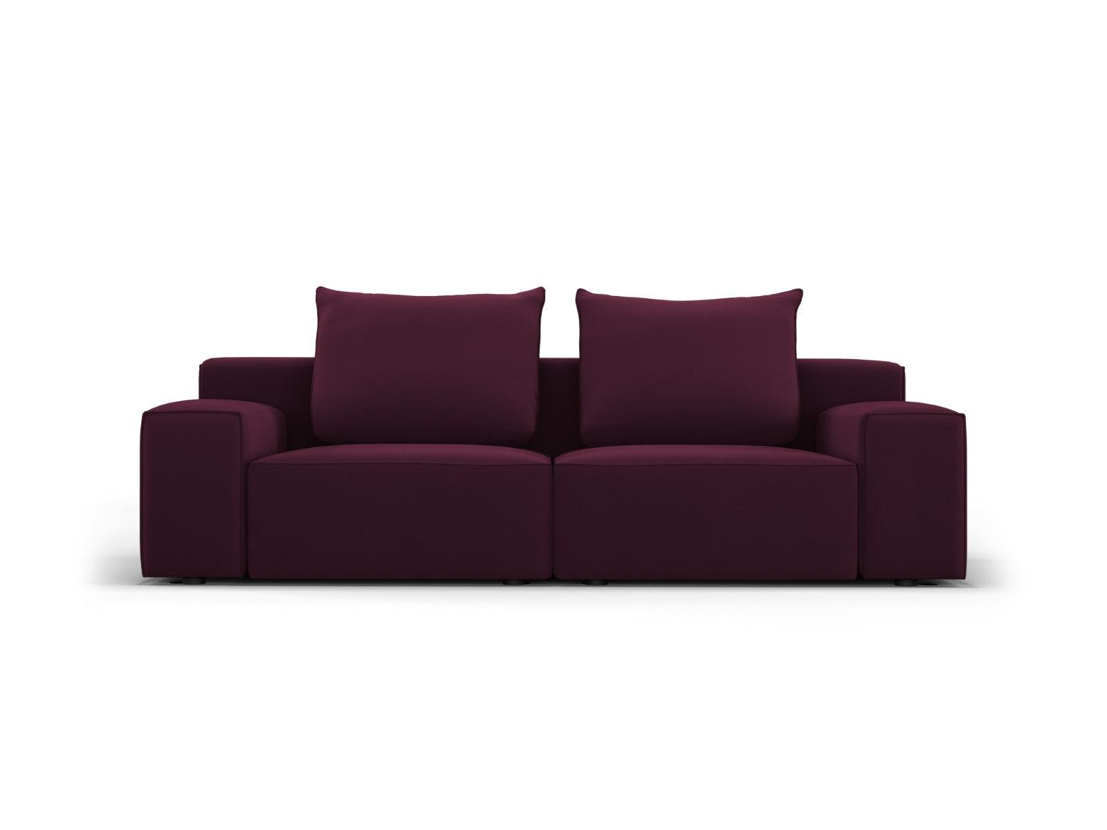 Sofa aksamitna 3-osobowa IVY burgundowy Mazzini Sofas    Eye on Design