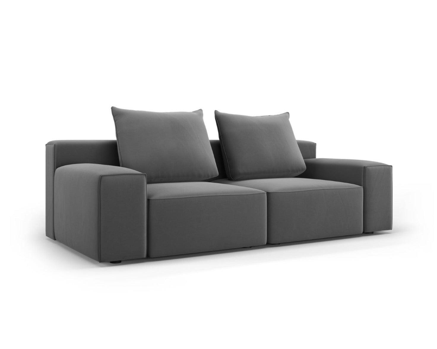 Sofa aksamitna 3-osobowa IVY ciemnoszary Mazzini Sofas    Eye on Design