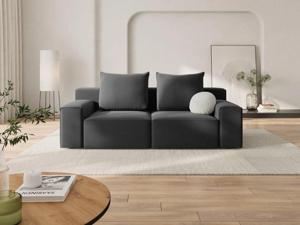 Sofa aksamitna 3-osobowa IVY ciemnoszary Mazzini Sofas    Eye on Design