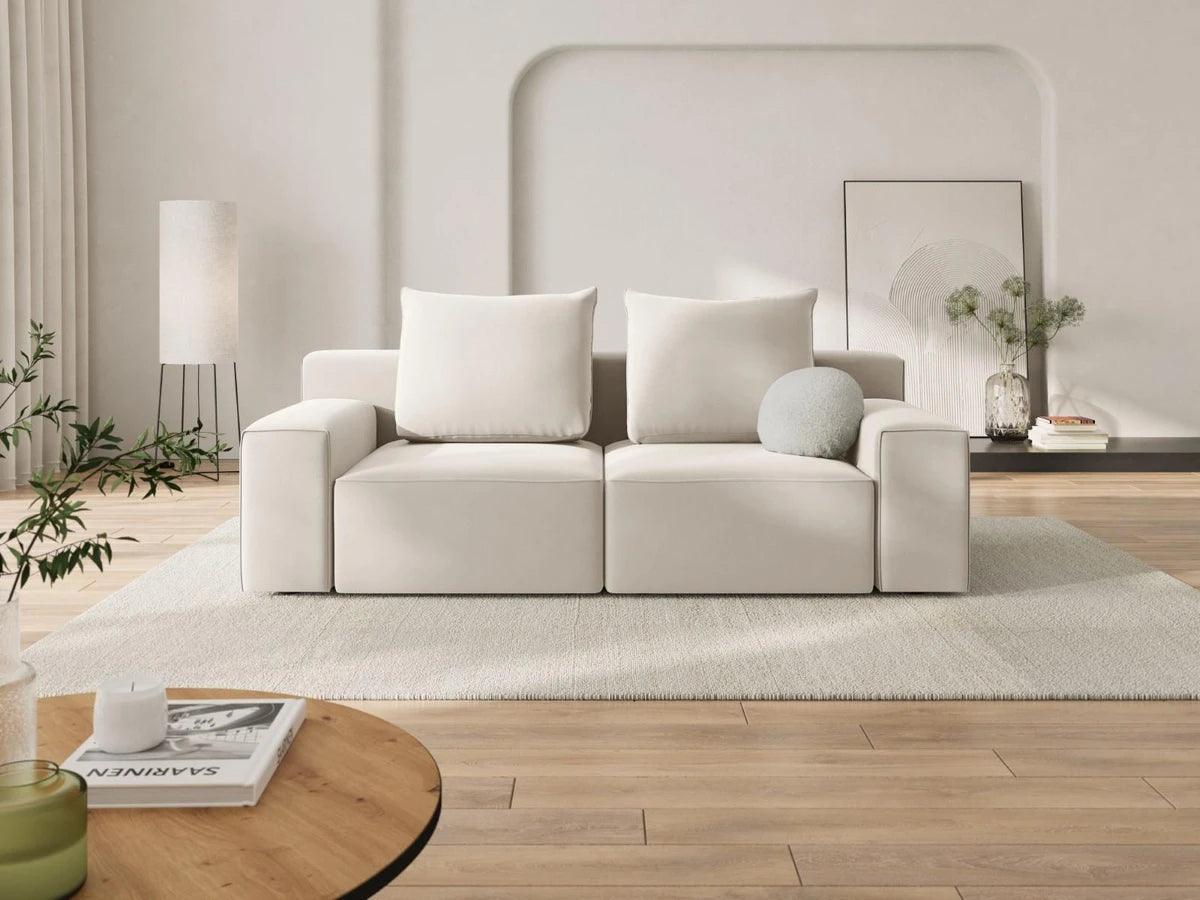 Sofa aksamitna 3-osobowa IVY jasnobeżowy Mazzini Sofas    Eye on Design