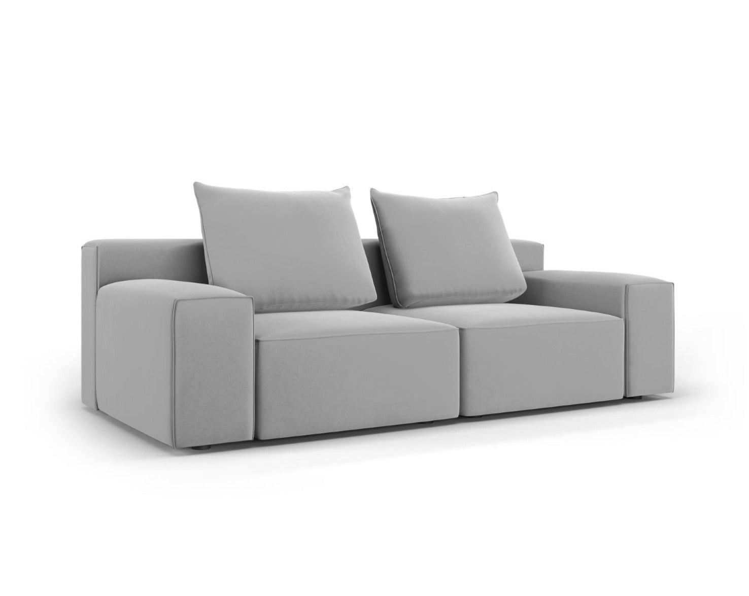 Sofa aksamitna 3-osobowa IVY jasnoszary Mazzini Sofas    Eye on Design