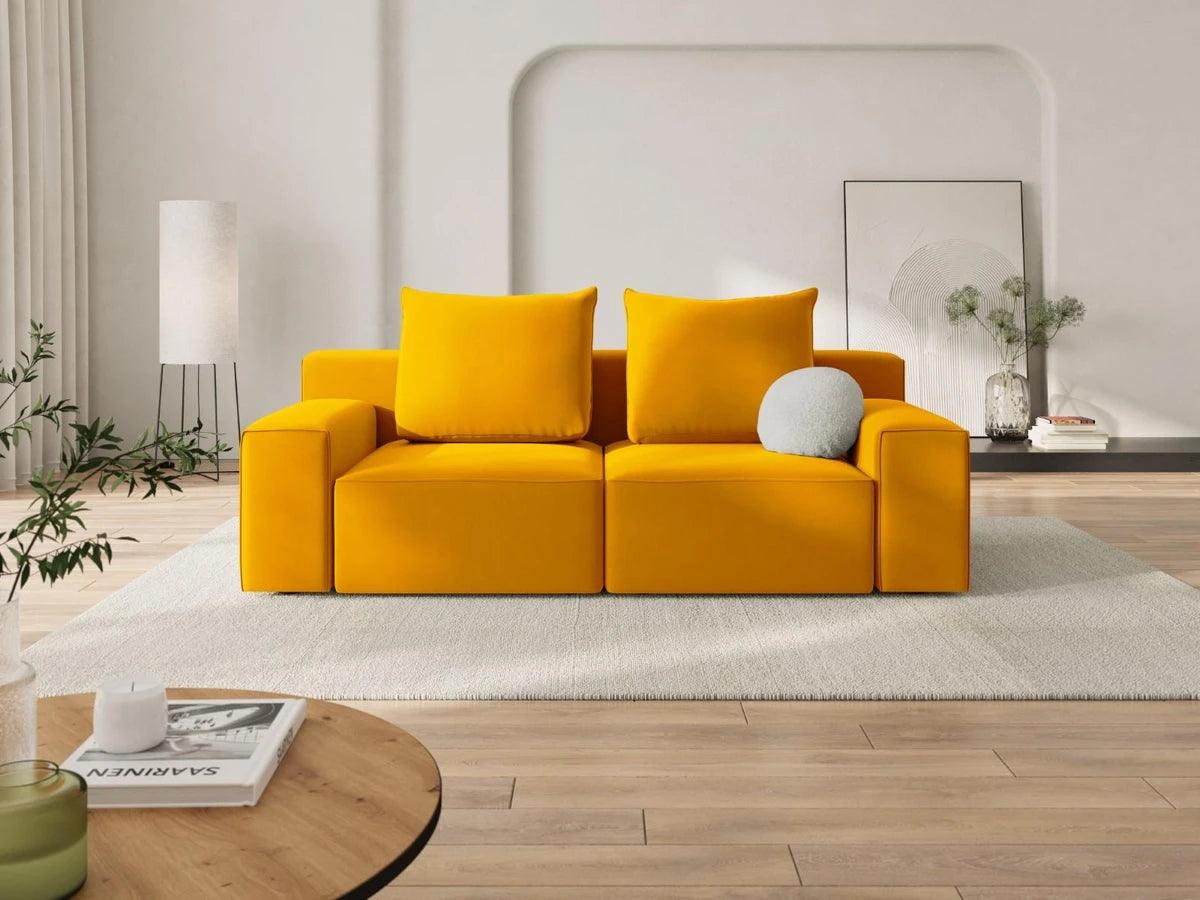 Sofa aksamitna 3-osobowa IVY żółty Mazzini Sofas    Eye on Design