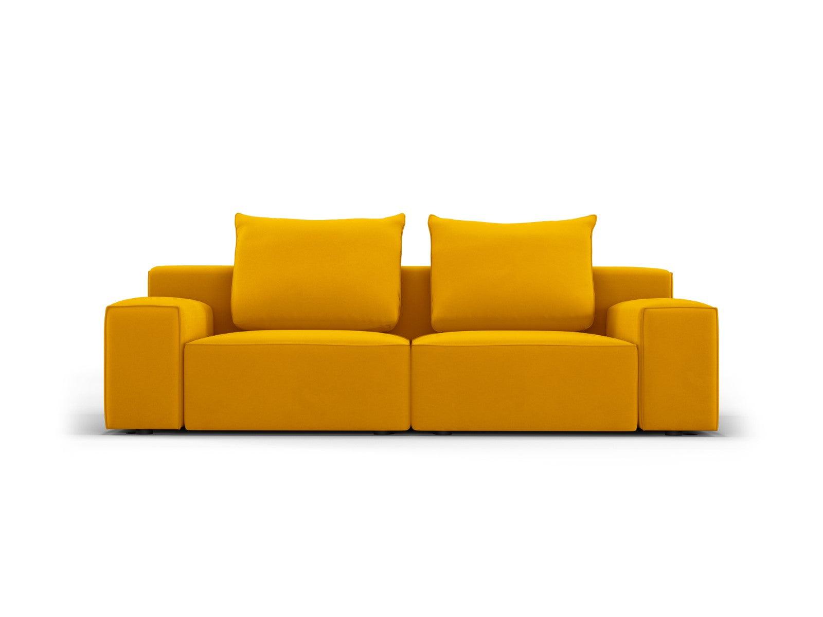 Sofa aksamitna 3-osobowa IVY żółty Mazzini Sofas    Eye on Design