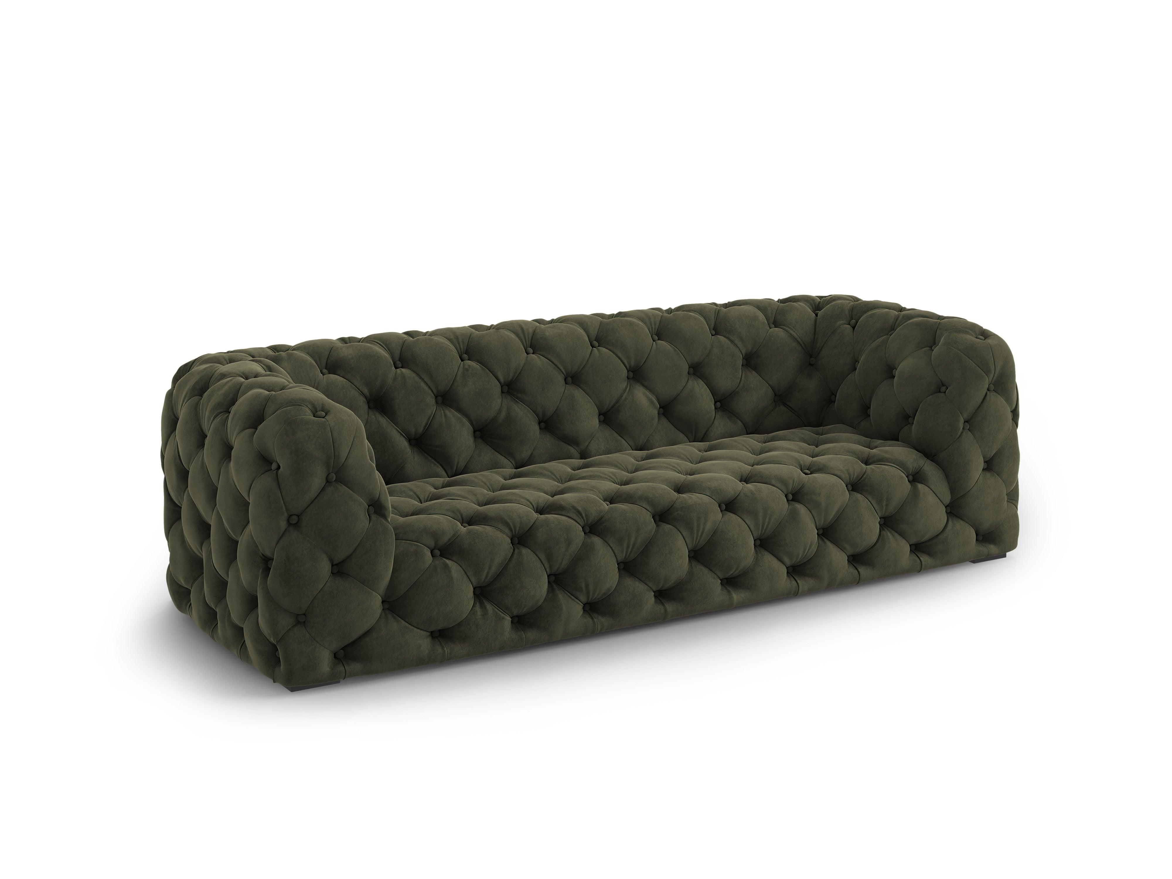 Sofa aksamitna 3-osobowa LOGE ciemnozielony Windsor & Co    Eye on Design