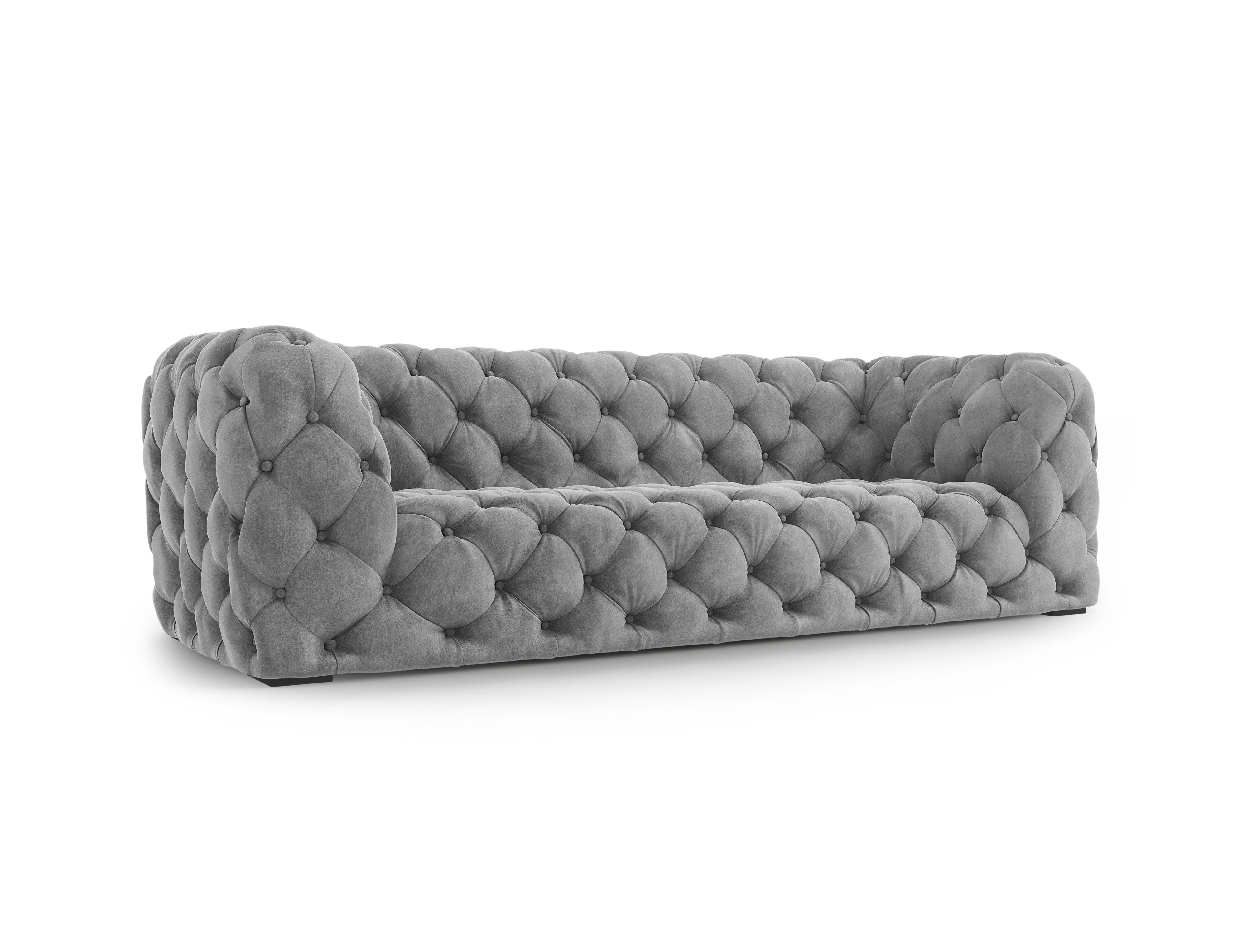 Sofa aksamitna 3-osobowa LOGE szary Windsor & Co    Eye on Design