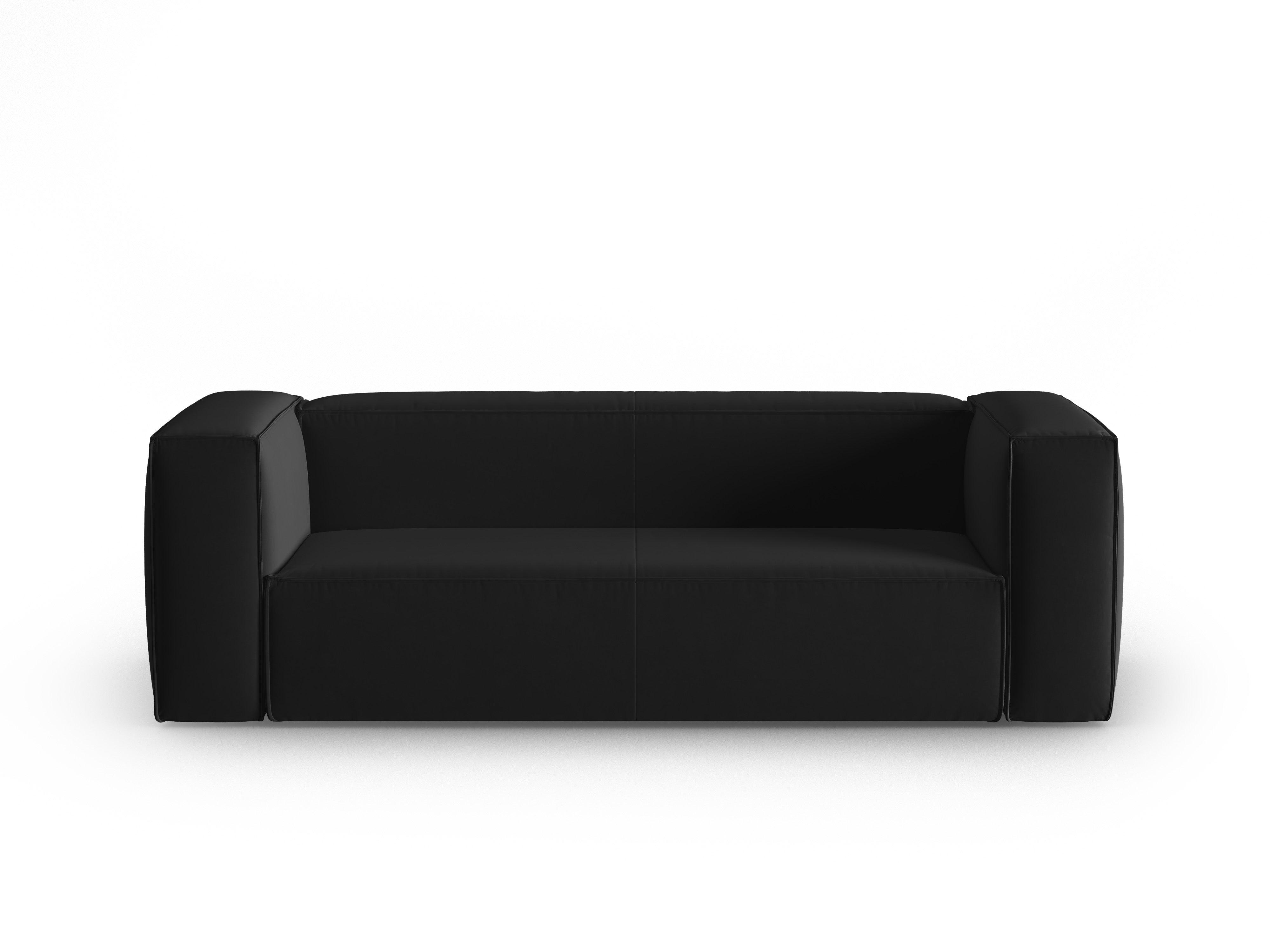 Sofa aksamitna 3-osobowa MACKAY czarny Cosmopolitan Design    Eye on Design