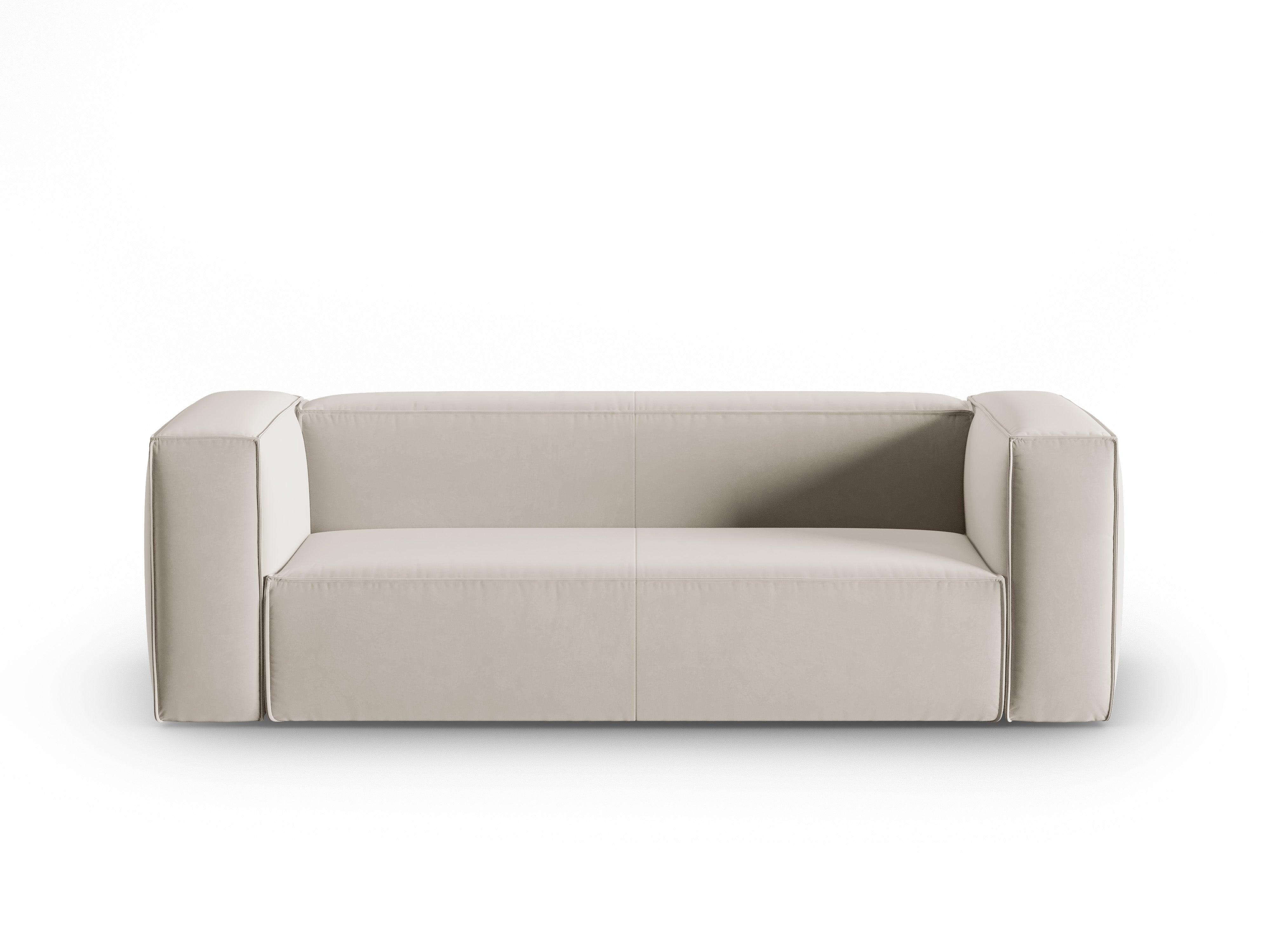 Sofa aksamitna 3-osobowa MACKAY jasnobeżowy Cosmopolitan Design    Eye on Design