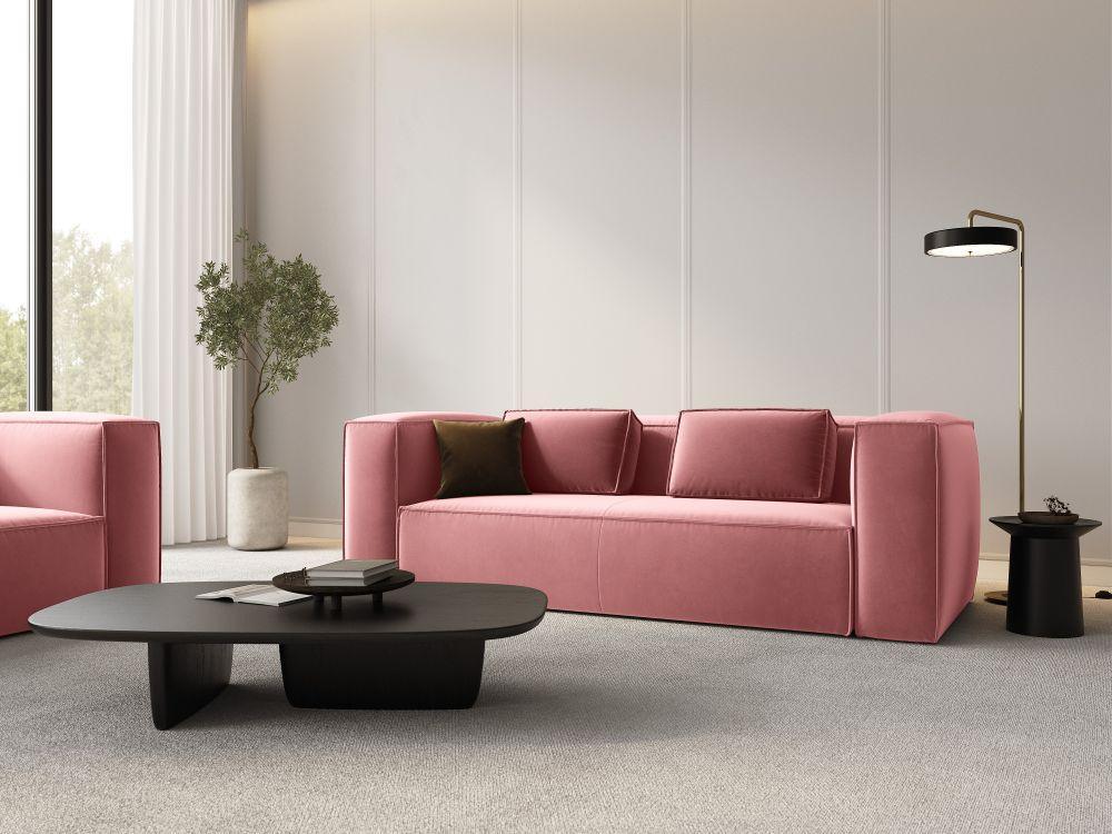 Sofa aksamitna 3-osobowa MACKAY łososiowy Cosmopolitan Design    Eye on Design