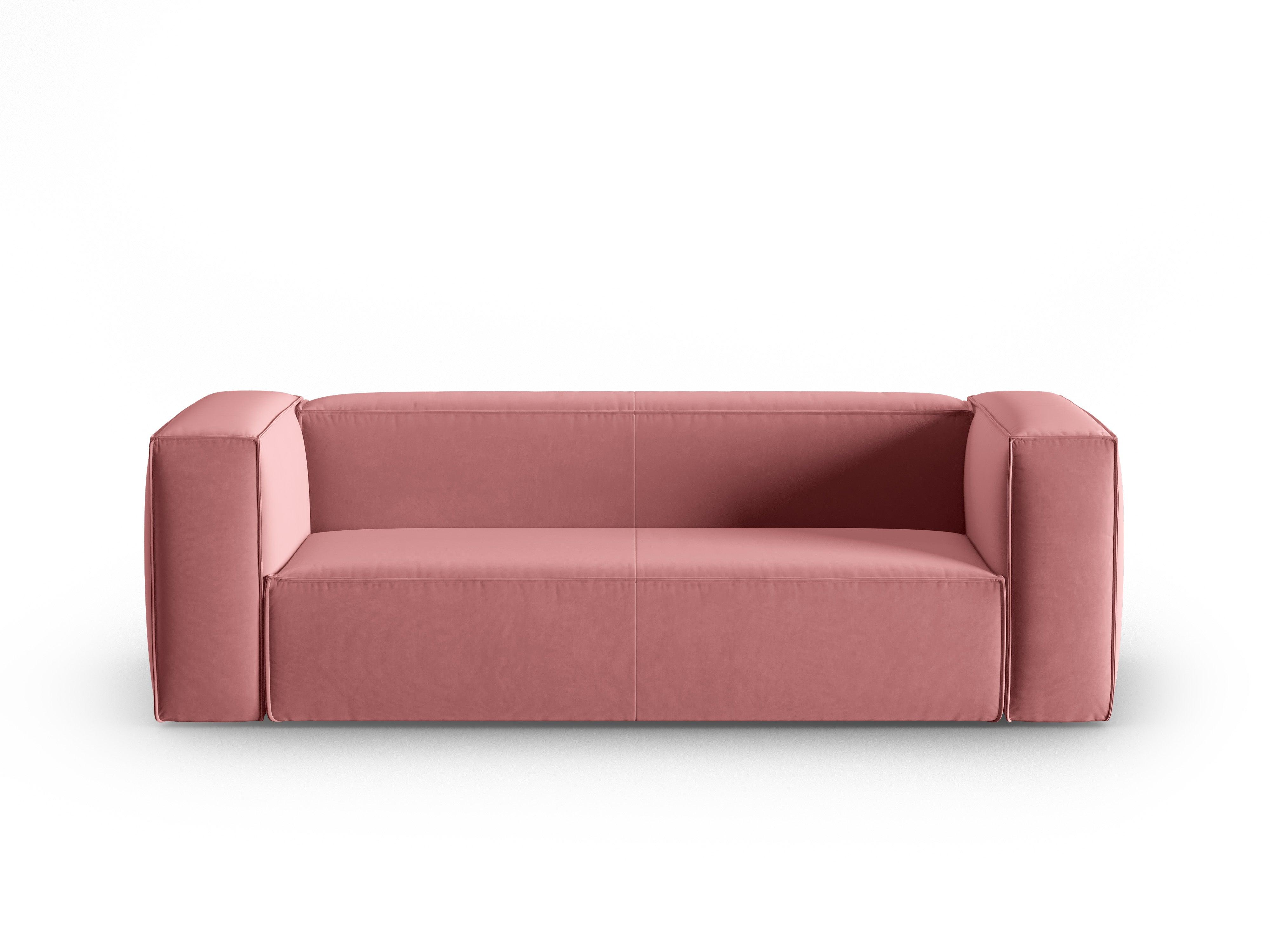 Sofa aksamitna 3-osobowa MACKAY łososiowy Cosmopolitan Design    Eye on Design