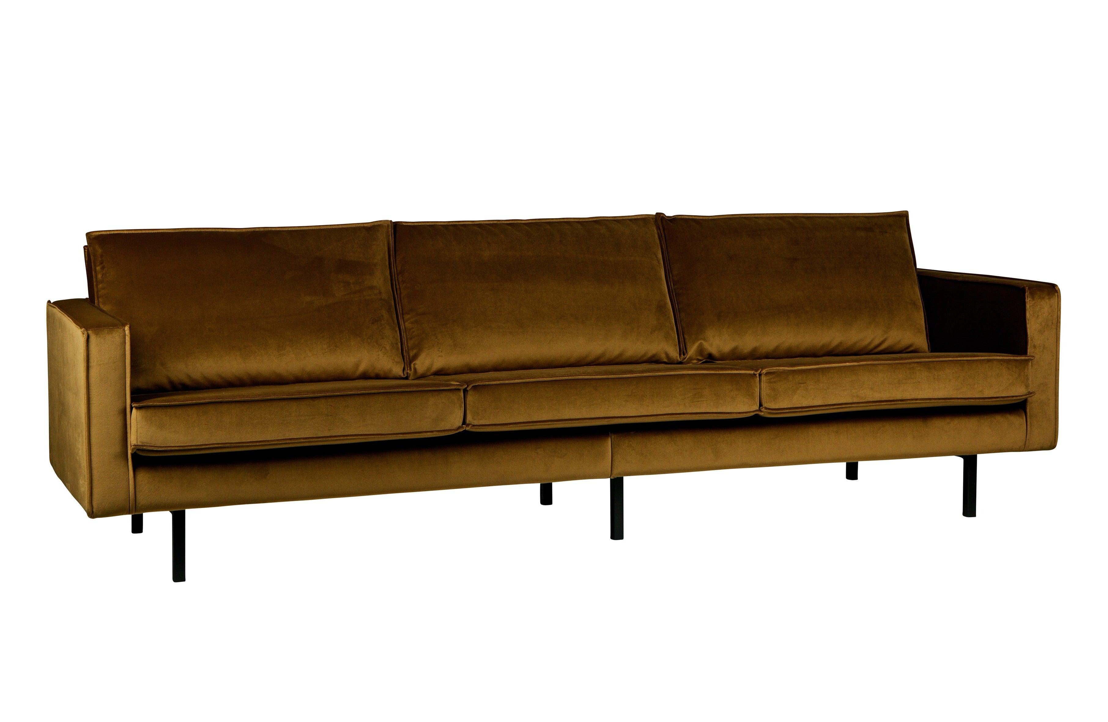 Sofa aksamitna 3-osobowa RODEO miodowy Be Pure    Eye on Design