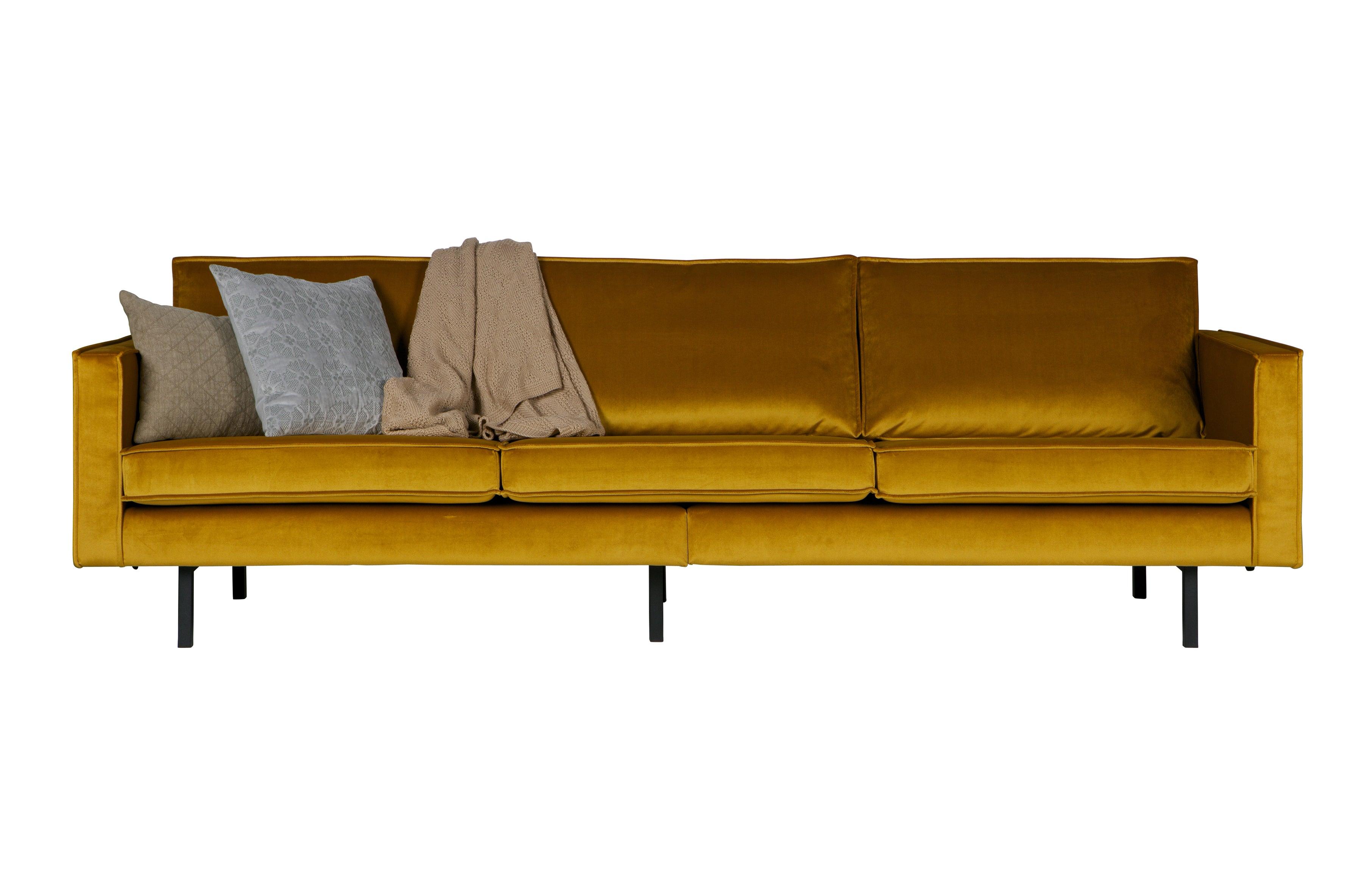 Sofa aksamitna 3-osobowa RODEO musztardowy Be Pure    Eye on Design