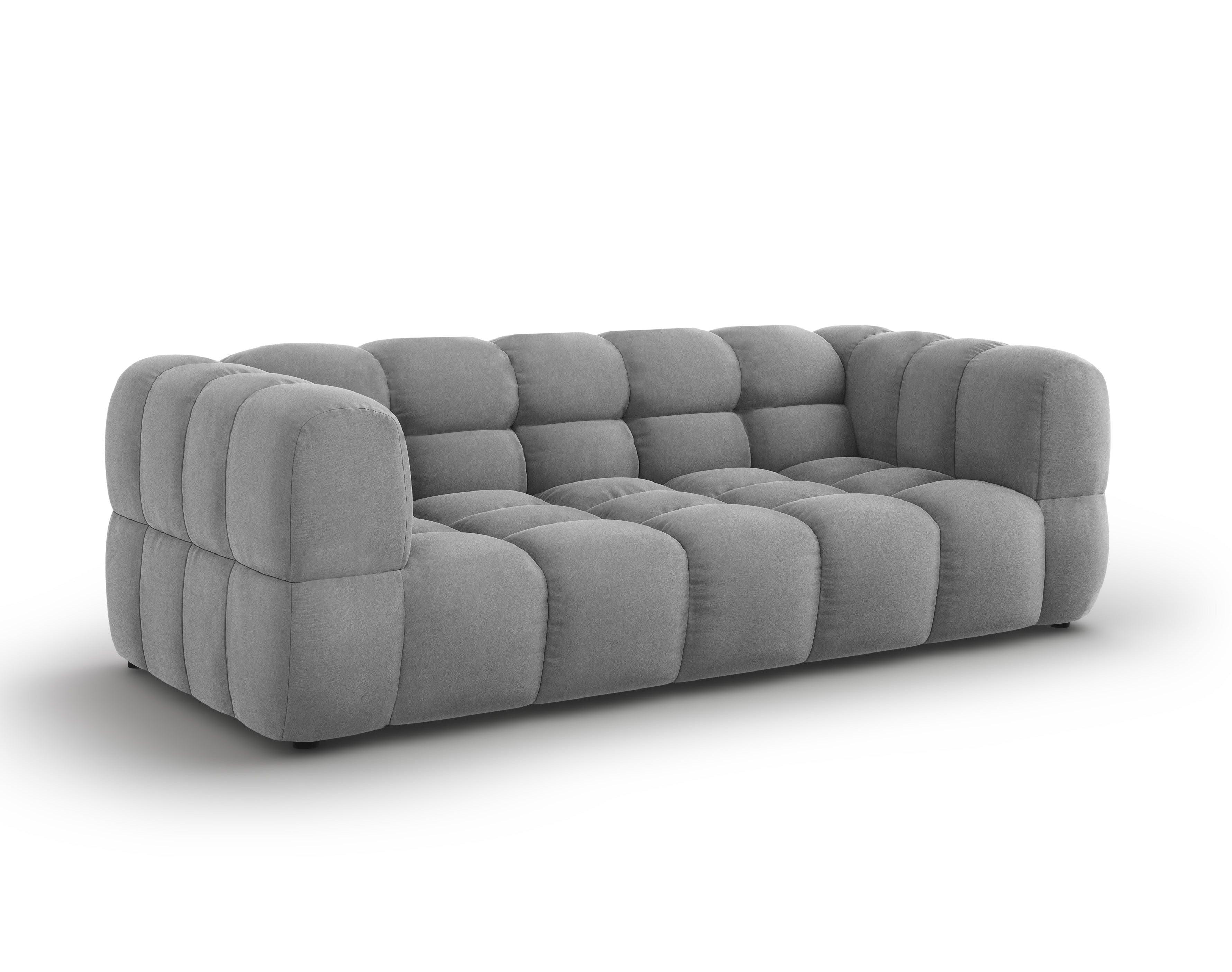 Sofa aksamitna 3-osobowa SKY jasnoszary Cosmopolitan Design    Eye on Design