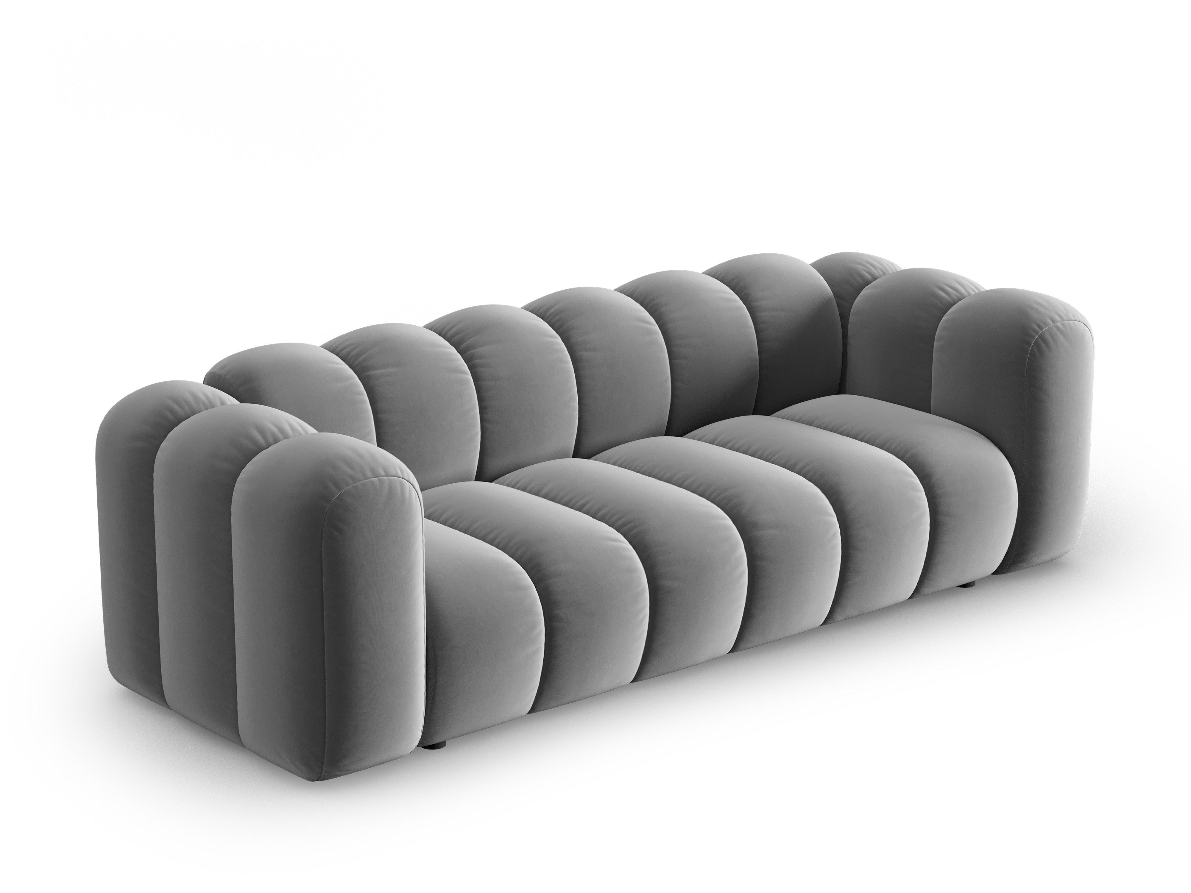 Sofa aksamitna 3-osobowa SKYLER szary Interieurs 86    Eye on Design