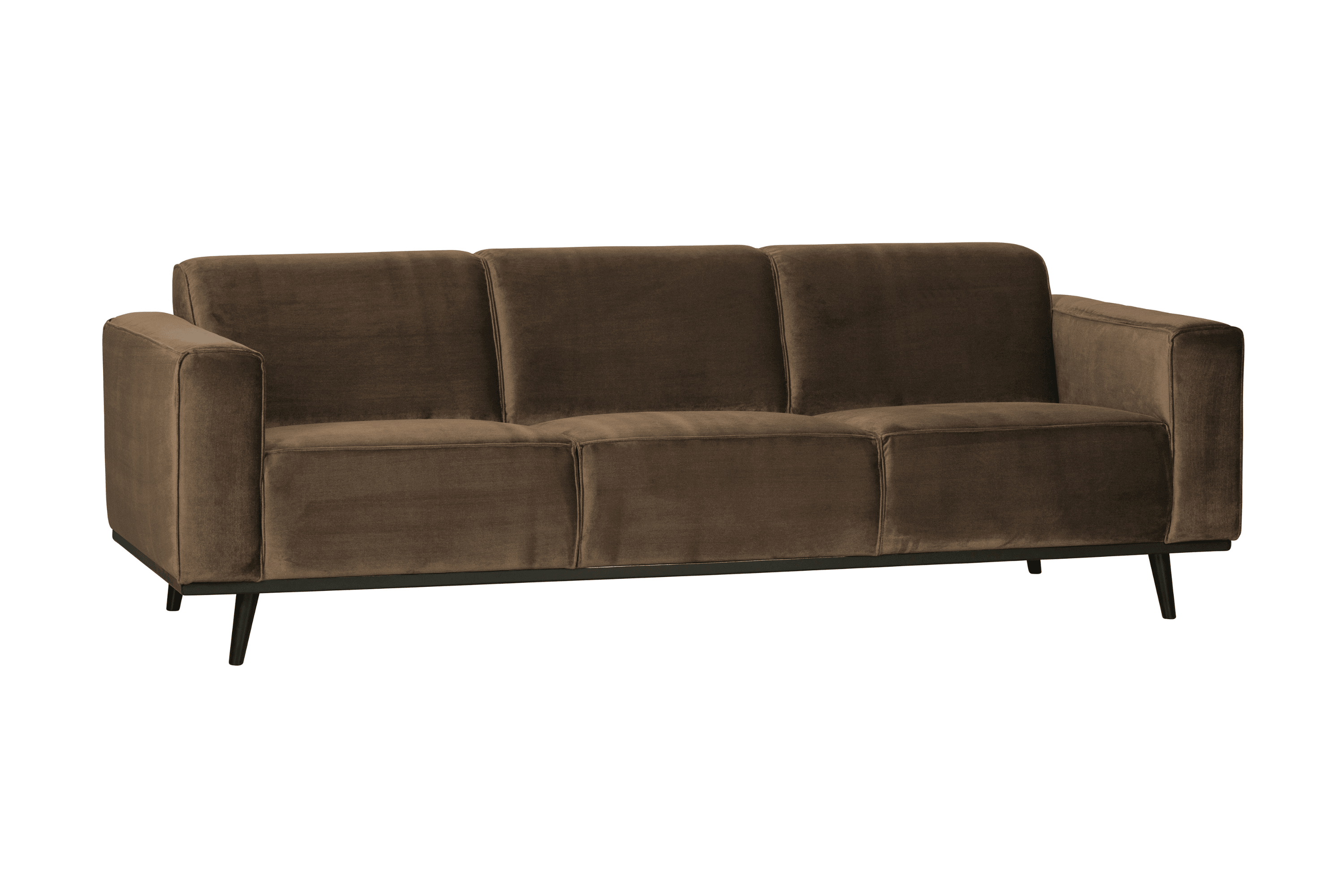 Sofa aksamitna 3-osobowa STATEMENT ciemnobrązowy Be Pure    Eye on Design