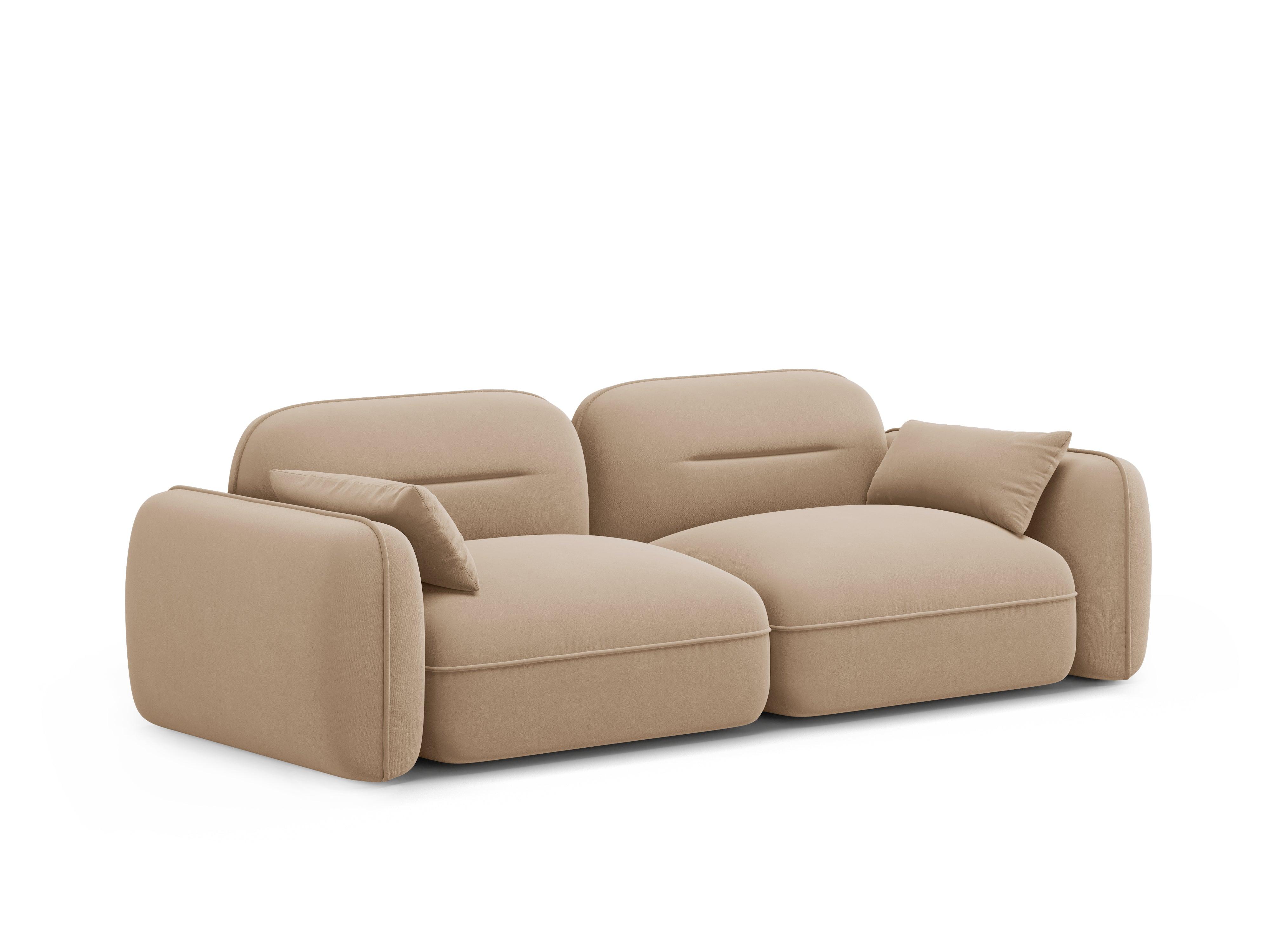 Sofa modułowa aksamitna 3-osobowa SYDNEY piaskowa Cosmopolitan Design    Eye on Design