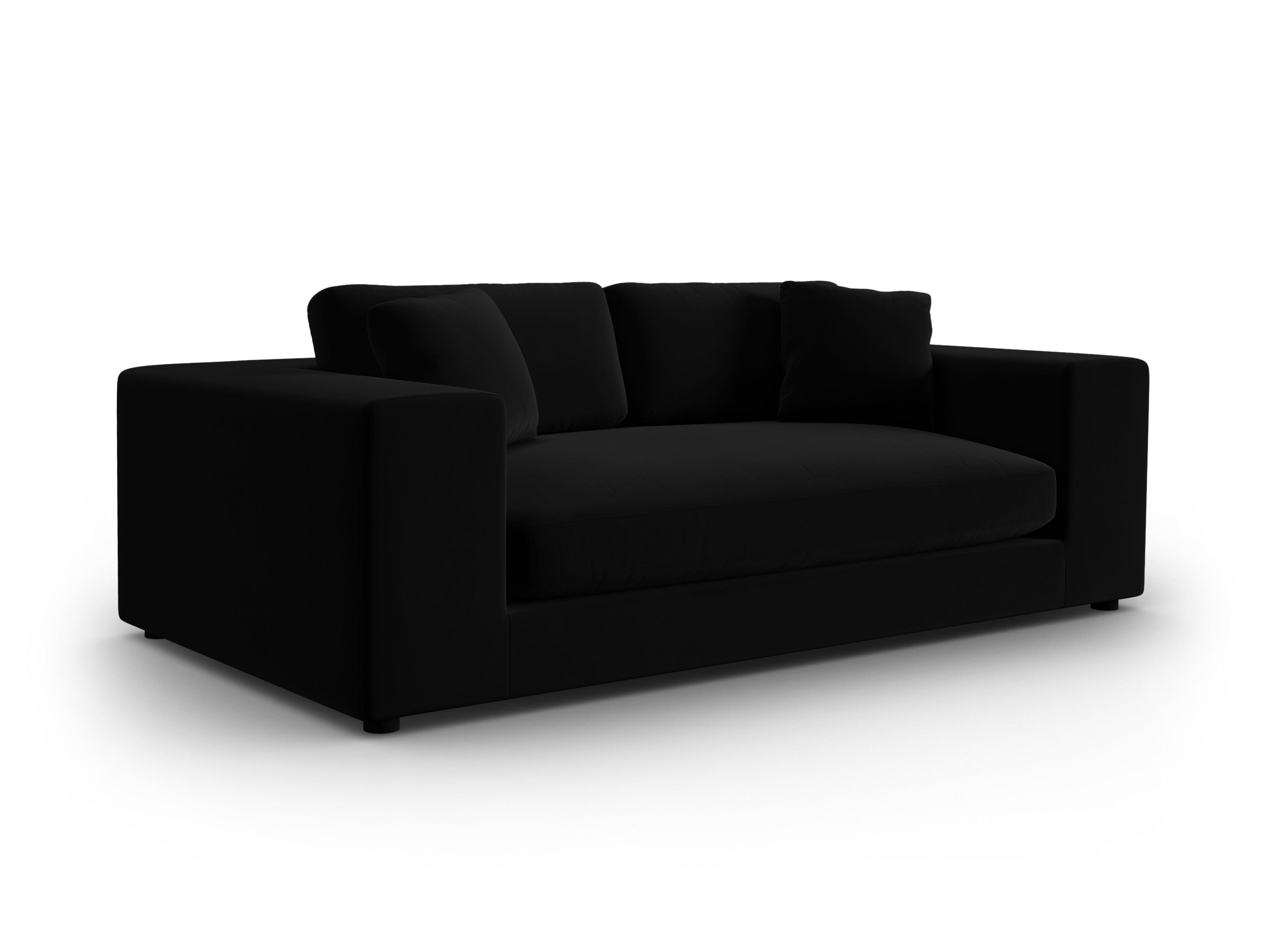 Sofa aksamitna 3-osobowa TENDANCE czarny CXL by Christian Lacroix    Eye on Design