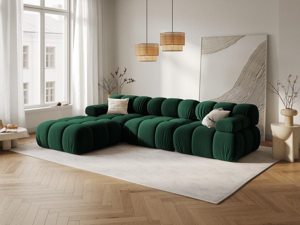 Sofa aksamitna 3-osobowa TROPEA butelkowa zieleń Milo Casa    Eye on Design