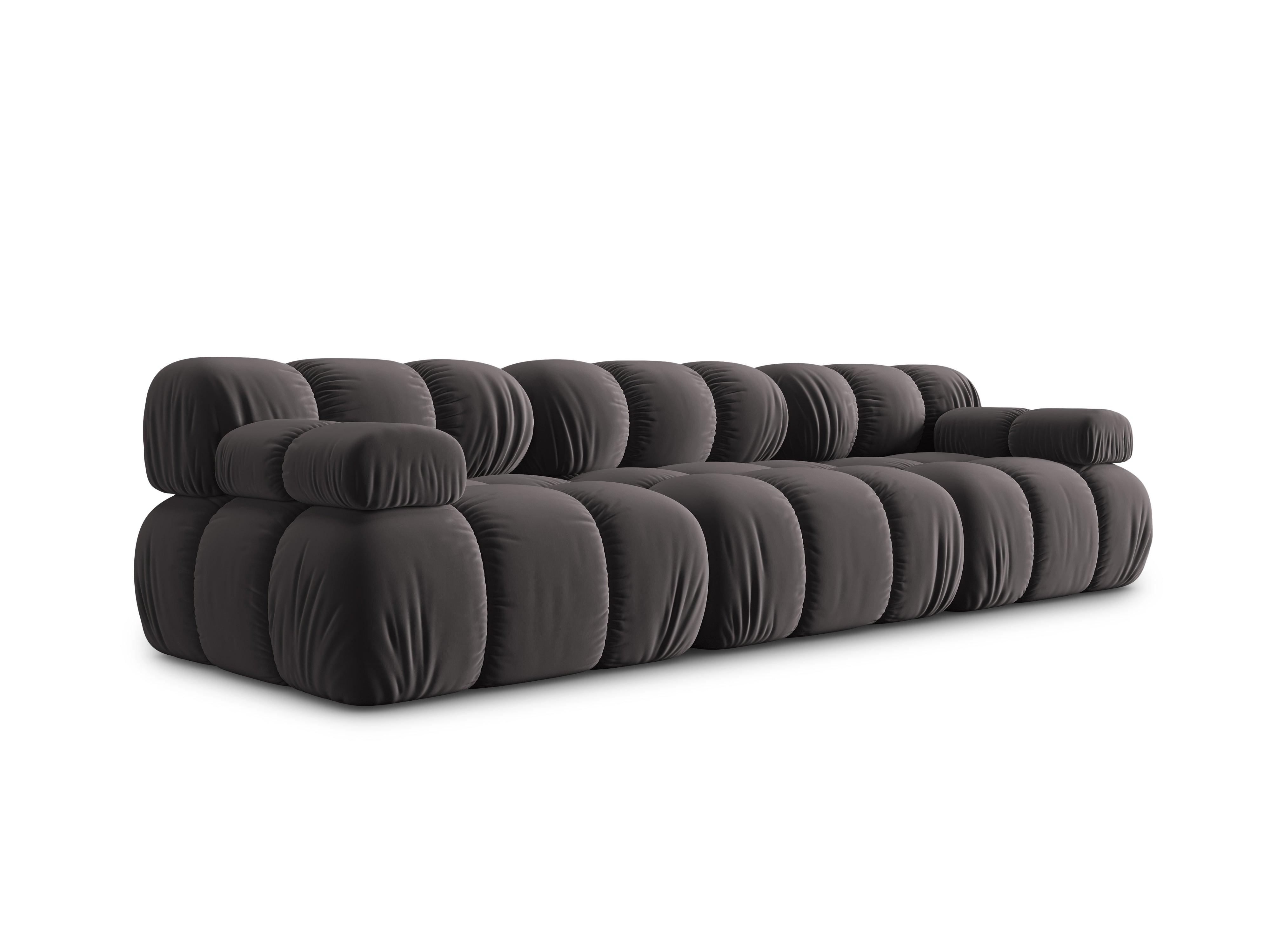 Sofa aksamitna 3-osobowa TROPEA ciemnoszary Milo Casa    Eye on Design