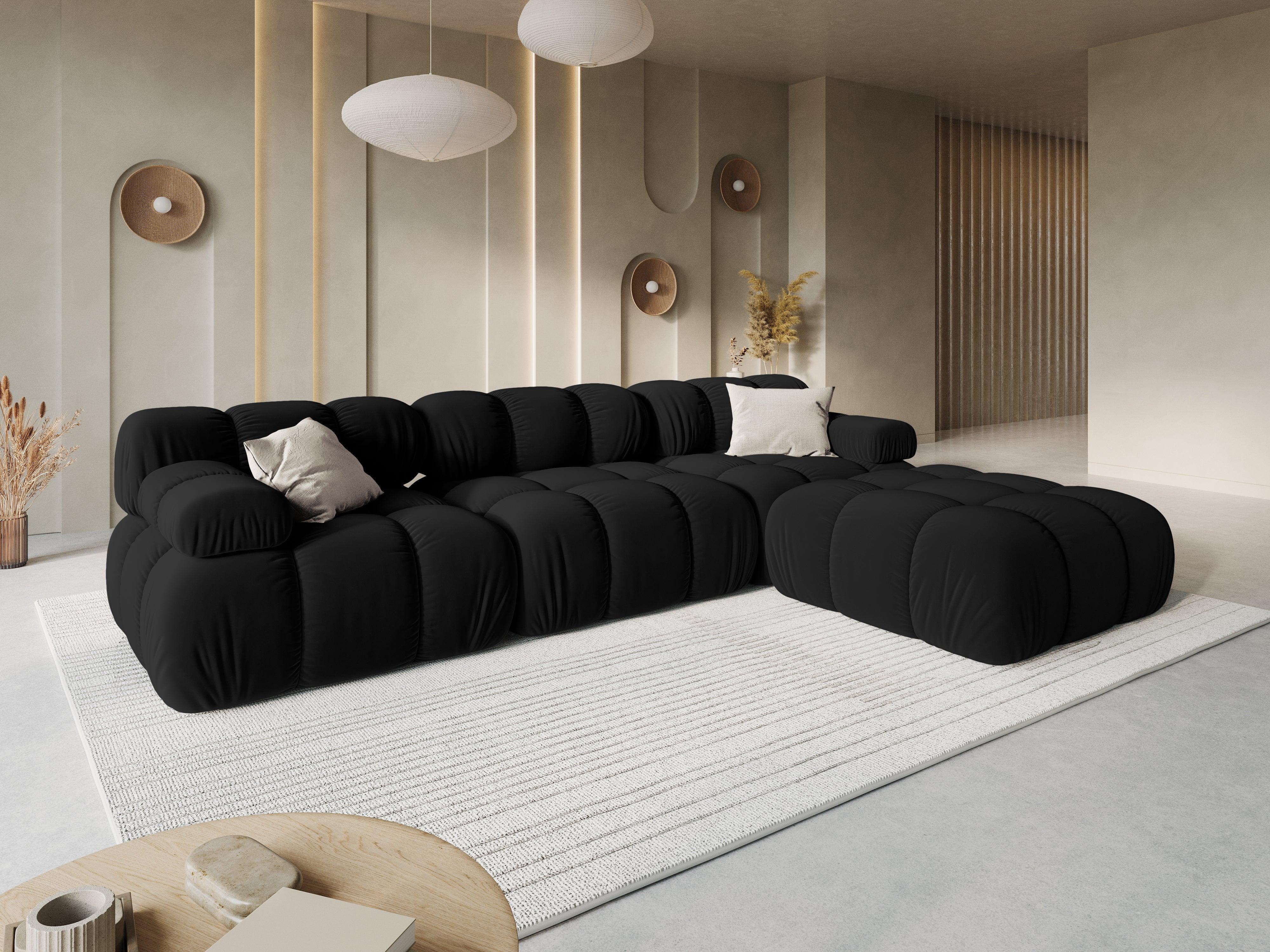 Sofa aksamitna 3-osobowa TROPEA czarny Milo Casa    Eye on Design