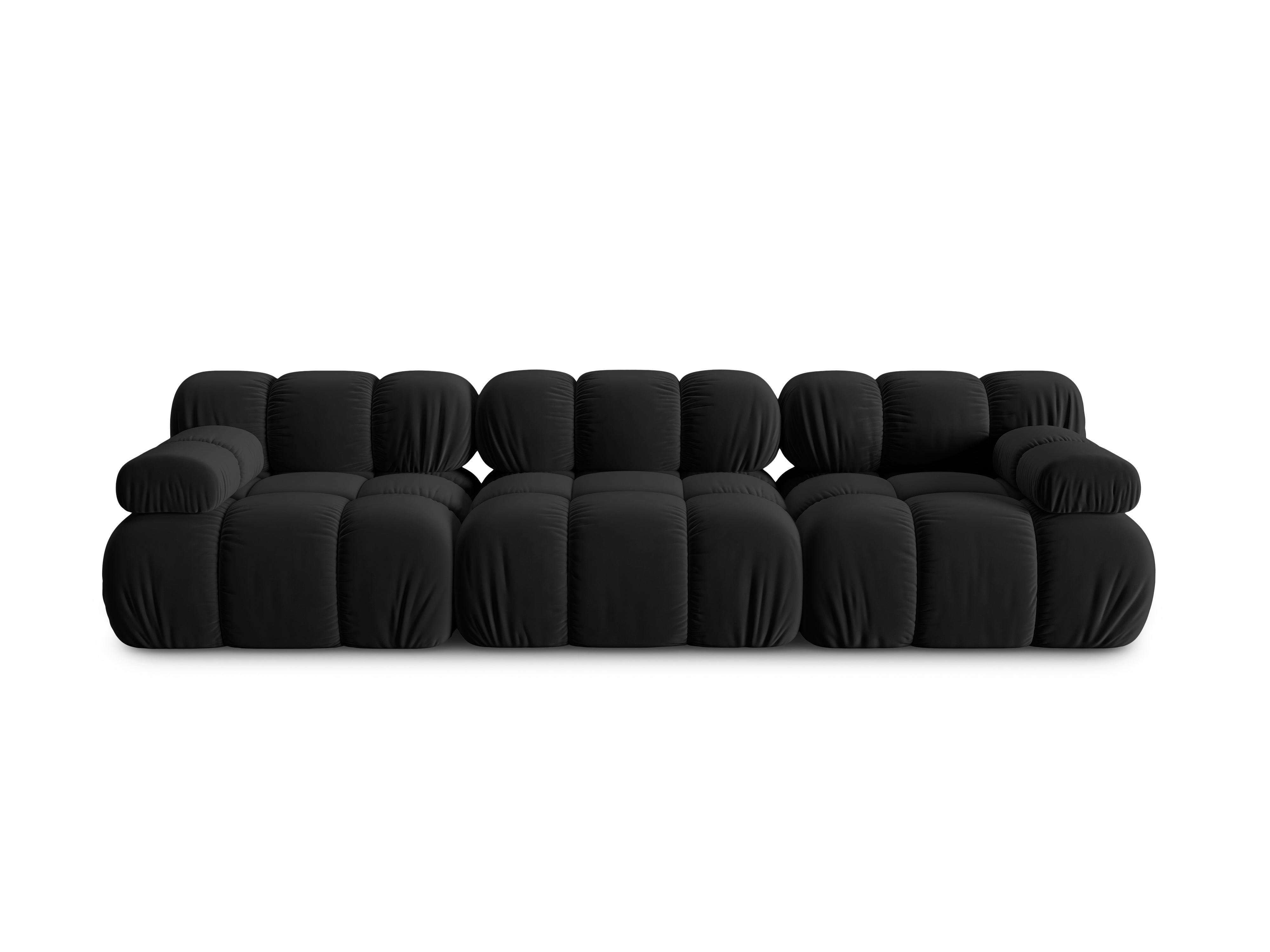 Sofa aksamitna 3-osobowa TROPEA czarny Milo Casa    Eye on Design