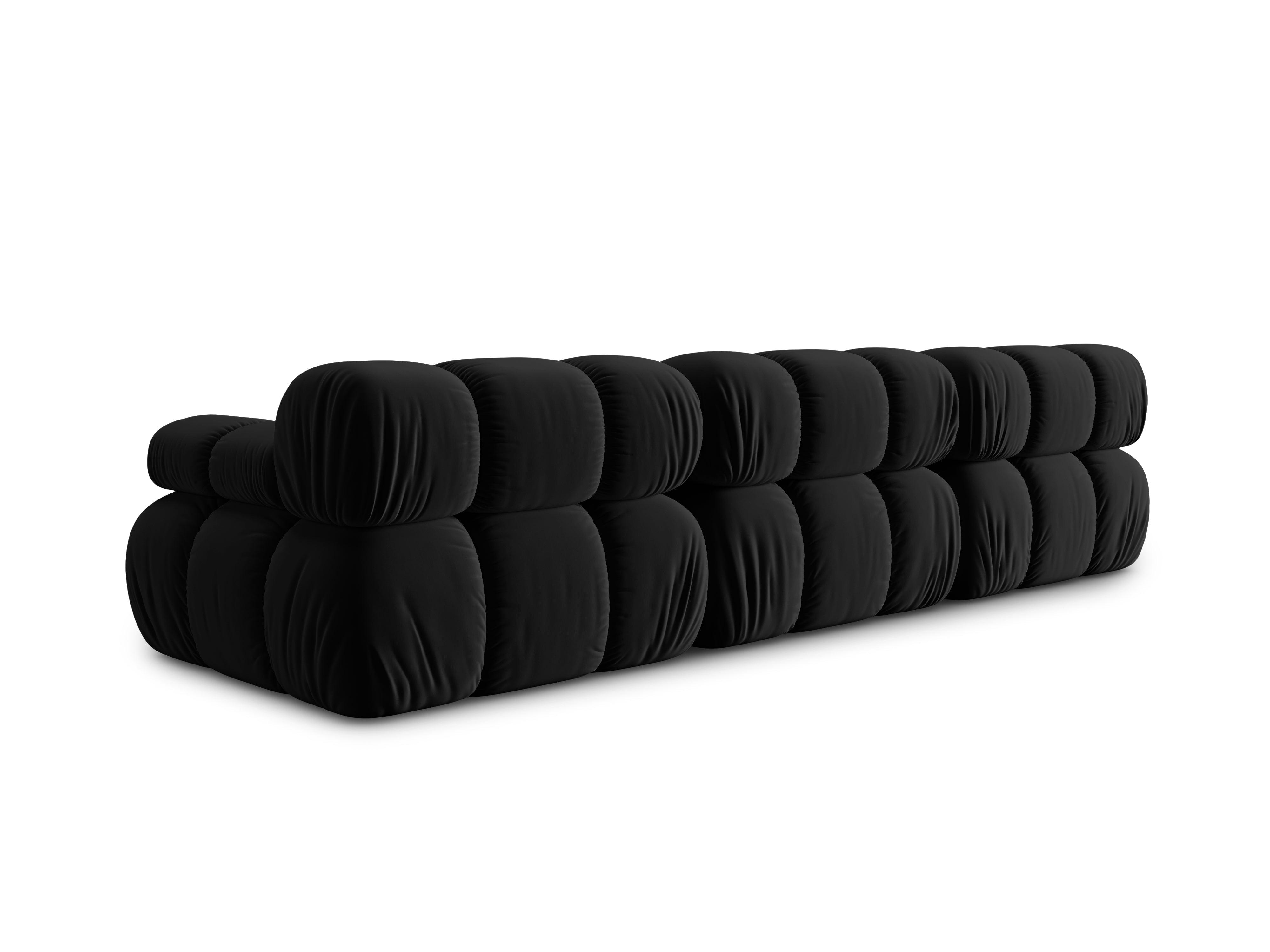 Sofa aksamitna 3-osobowa TROPEA czarny Milo Casa    Eye on Design