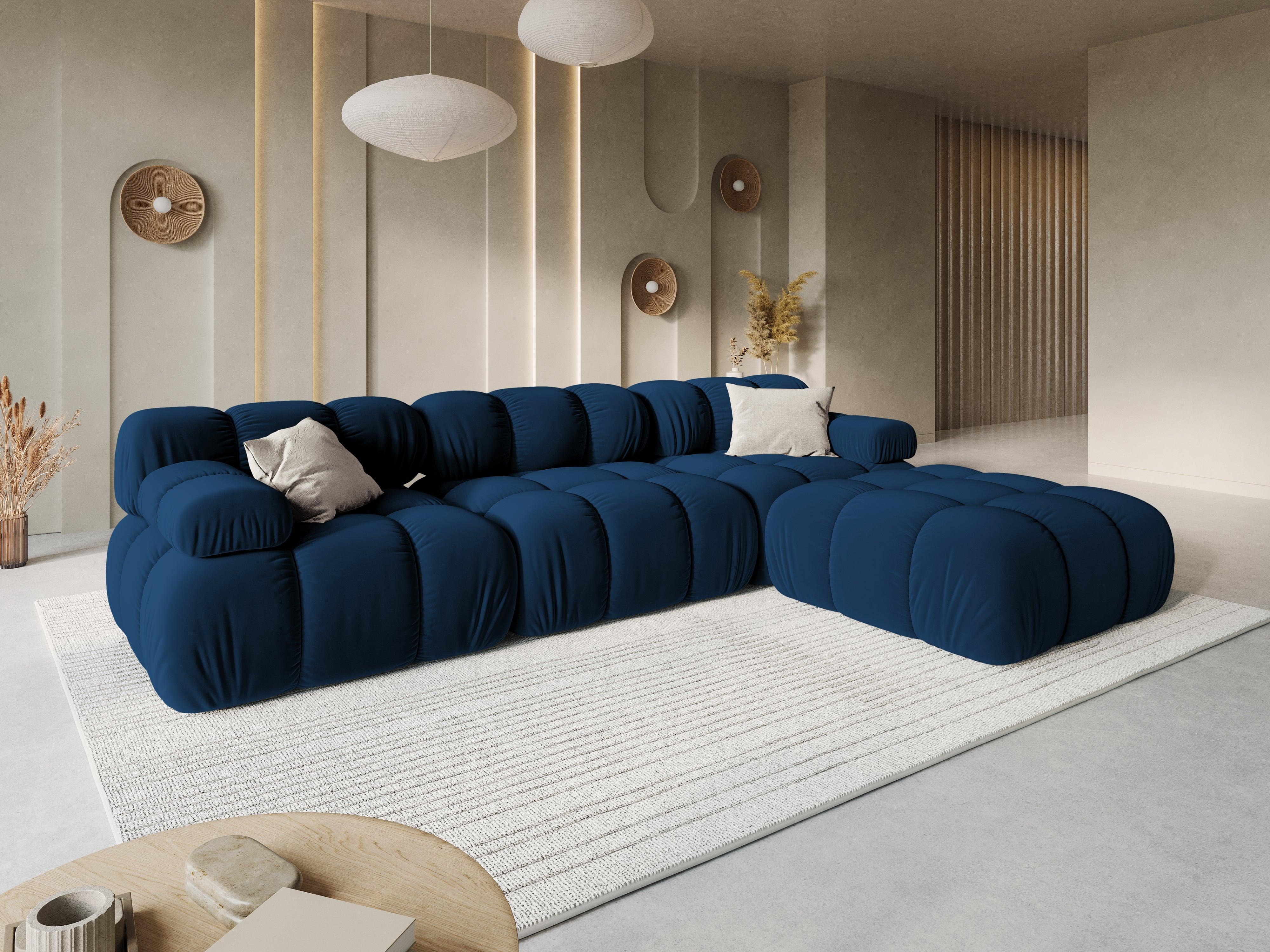 Sofa aksamitna 3-osobowa TROPEA granat królewski Milo Casa    Eye on Design