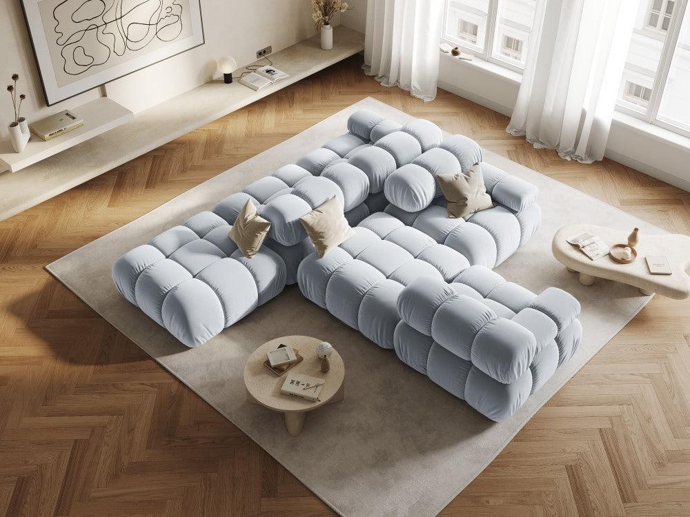 Sofa aksamitna 3-osobowa TROPEA jasnoniebieski Milo Casa    Eye on Design