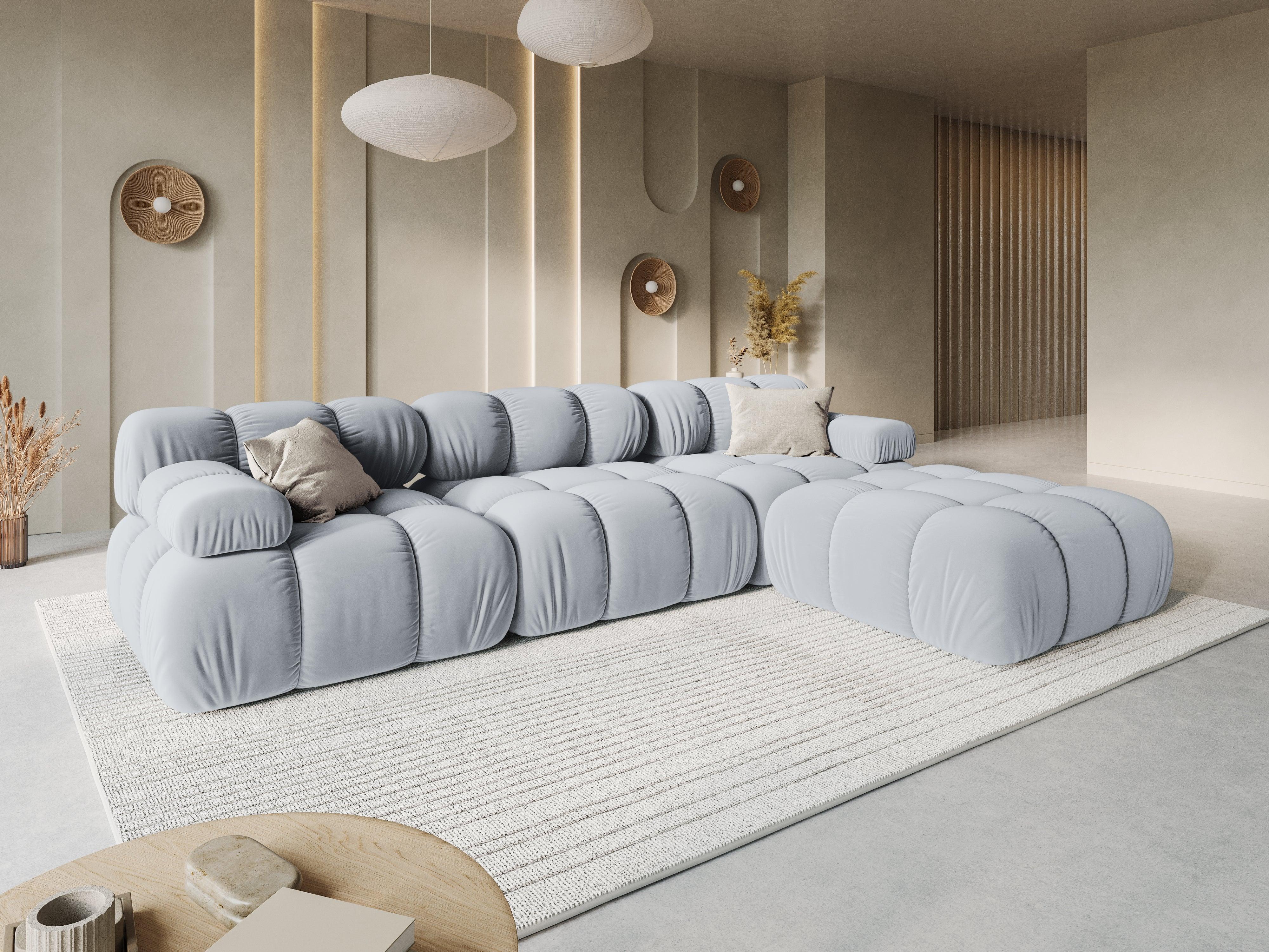 Sofa aksamitna 3-osobowa TROPEA jasnoniebieski Milo Casa    Eye on Design